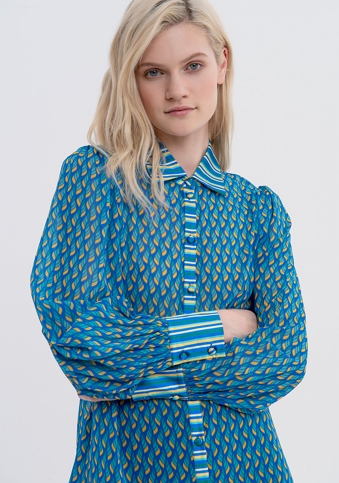 Shirt regular fit made in georgette with geometric pattern Fracomina FS23WT6002W412N4-R90-3