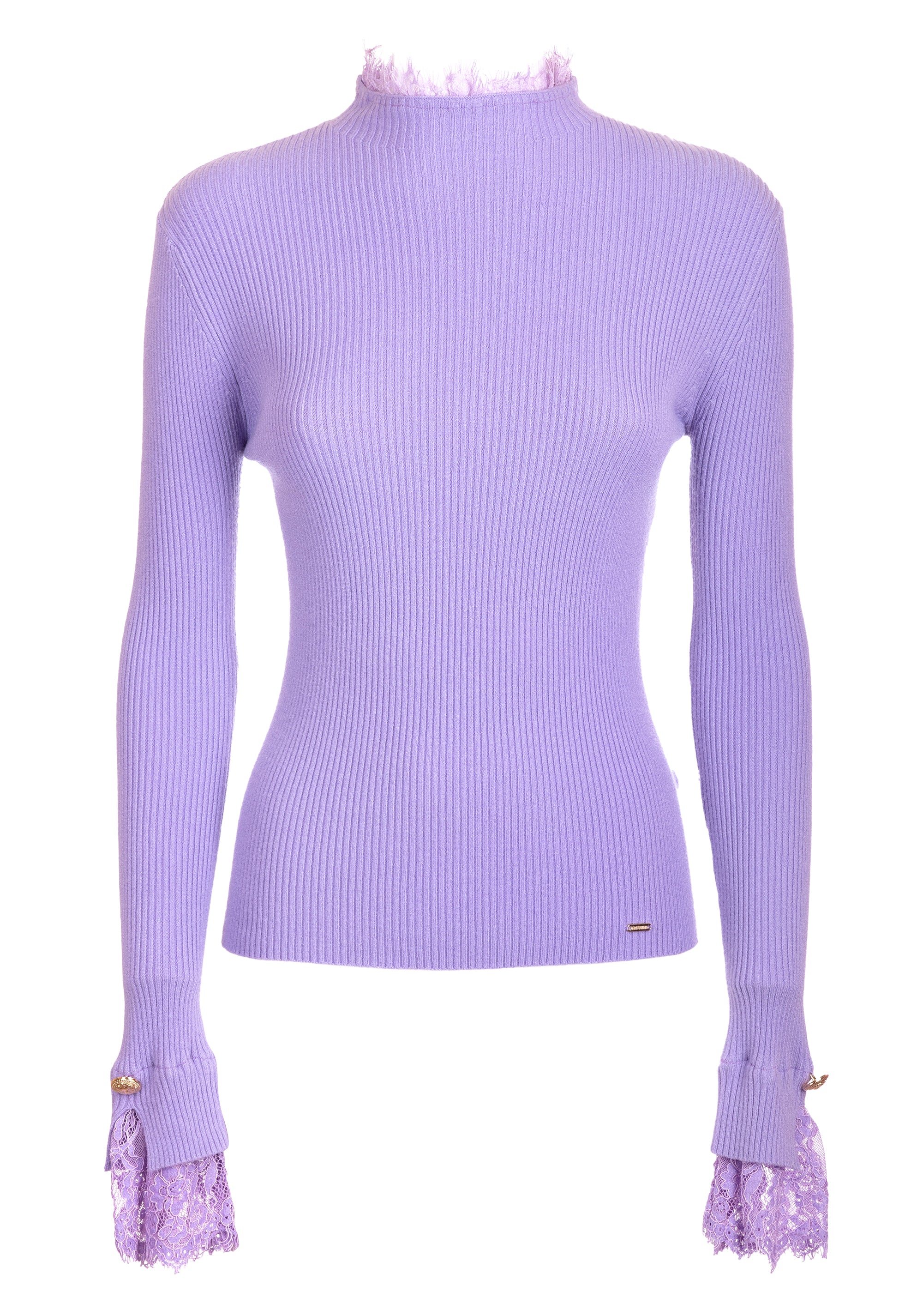 Knitwear slim fit with ribs and lace details Fracomina FS23WT7024K50401-185-6