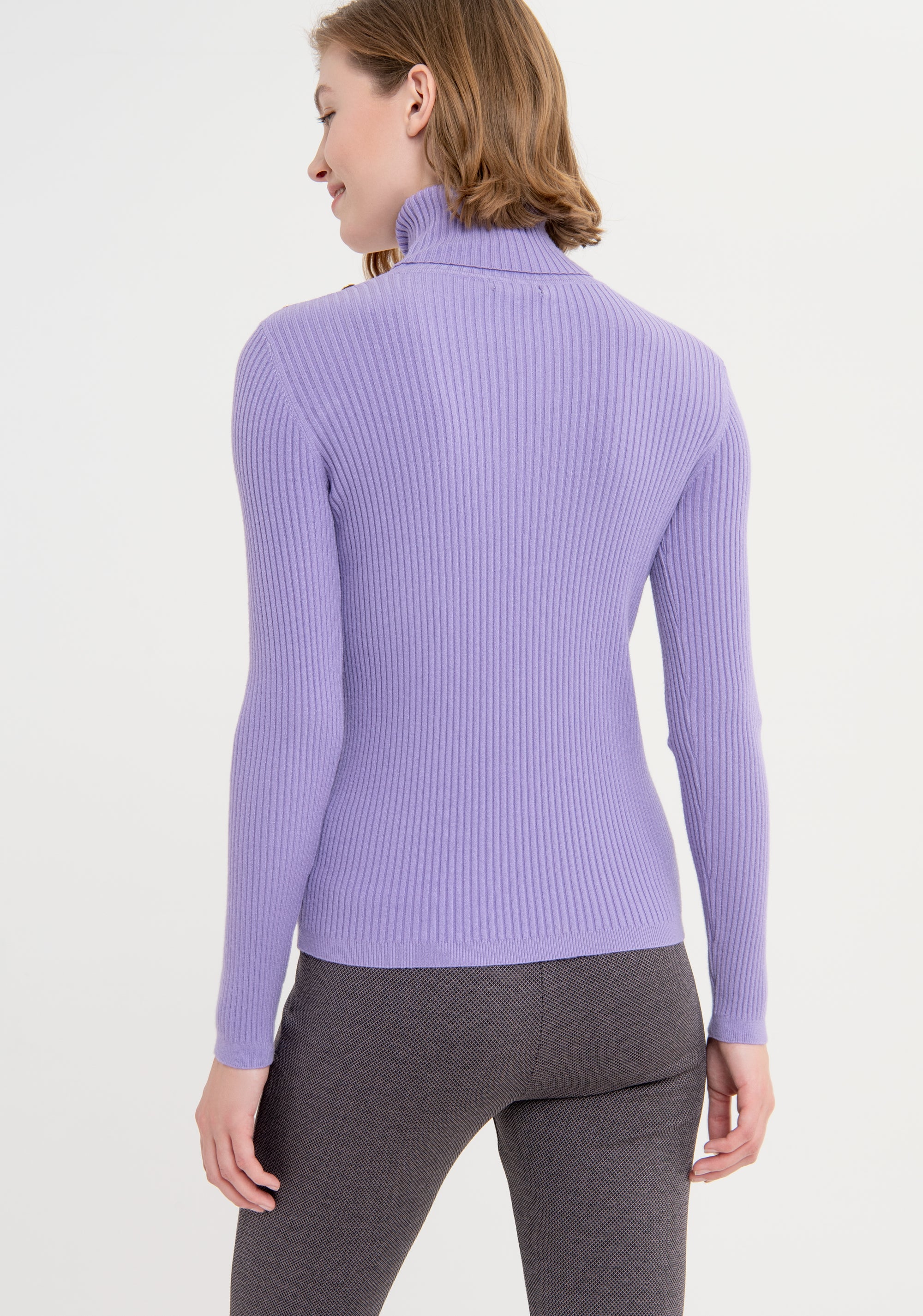 Knitwear slim fit with ribs with high neck Fracomina FS23WT7025K50401-185-3