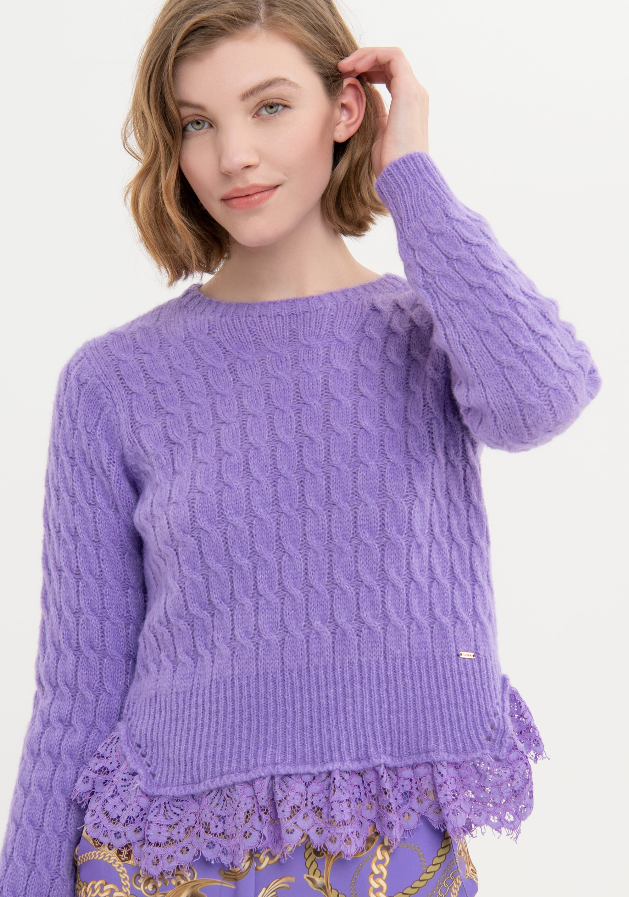 Knitwear regular fit with plaits Fracomina FS23WT7033K50501-185-2