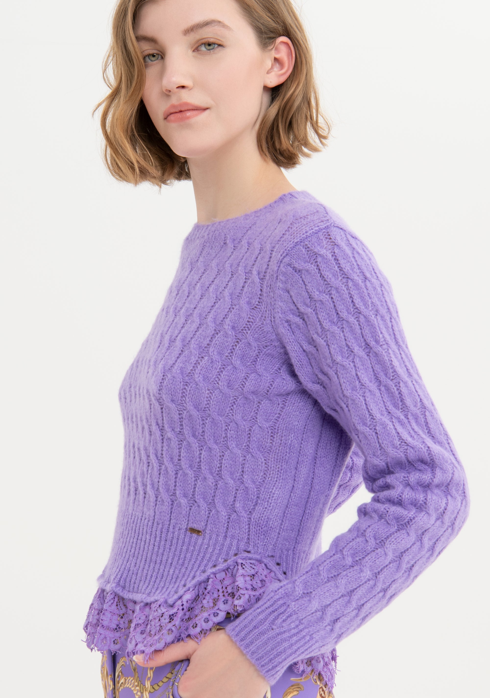 Knitwear regular fit with plaits Fracomina FS23WT7033K50501-185-4