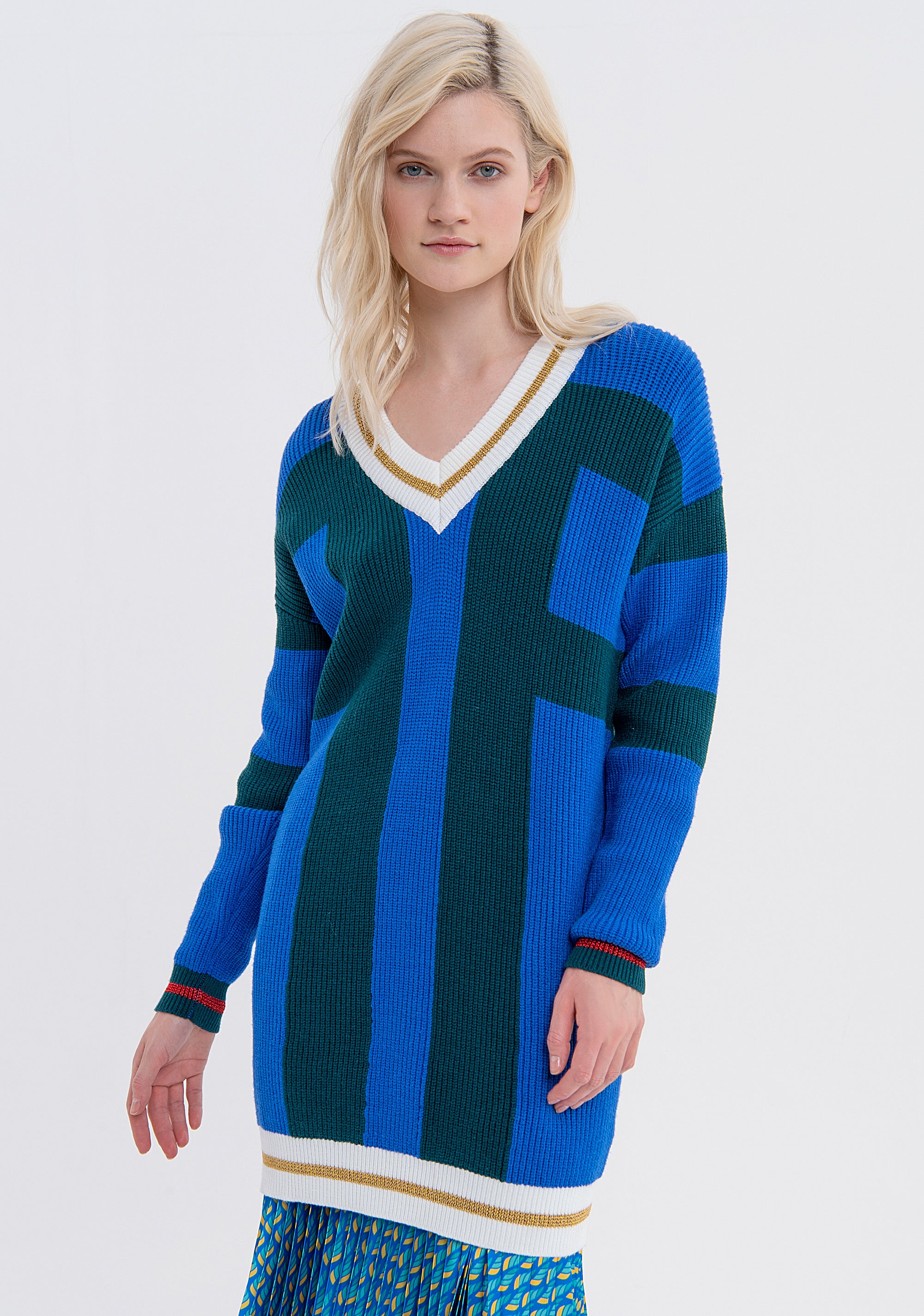 Long knitwear regular fit with stripes Fracomina FS23WT7034K502F8-F82-1_09af5392-1f69-40e0-b091-7a9de315086b