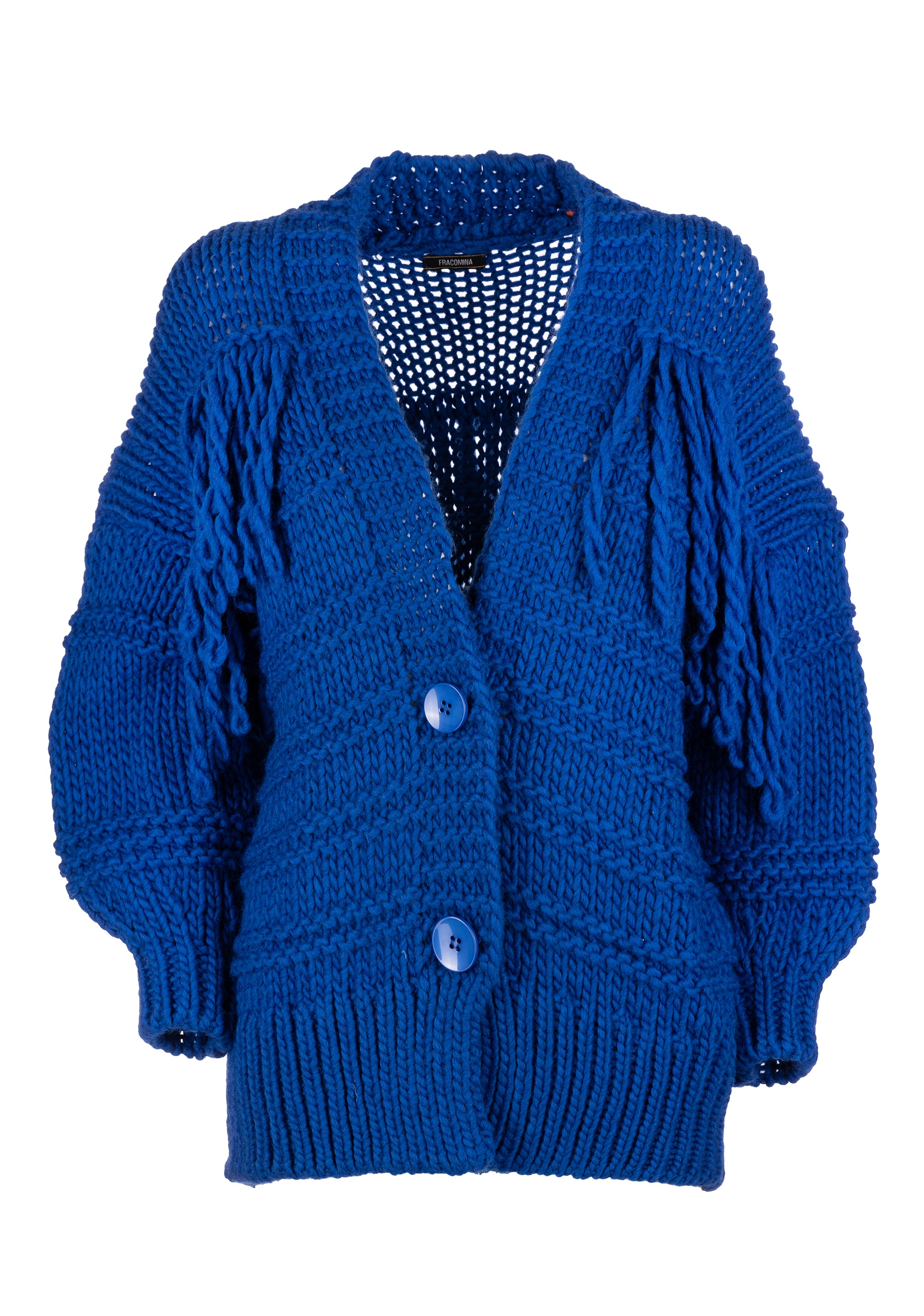 Cardigan regular fit with wool and fringes Fracomina FS23WT8018K52301-064-1