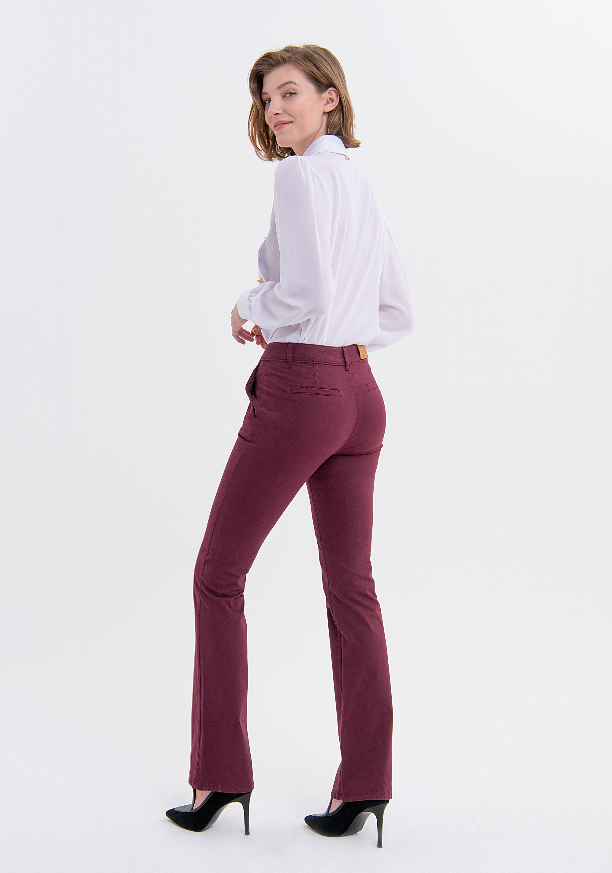 Pant bootcut made in gabardine Fracomina FS23WVA003W47201-087-3_bad3ff11-d9c6-4e0b-b9a1-096a306a509f