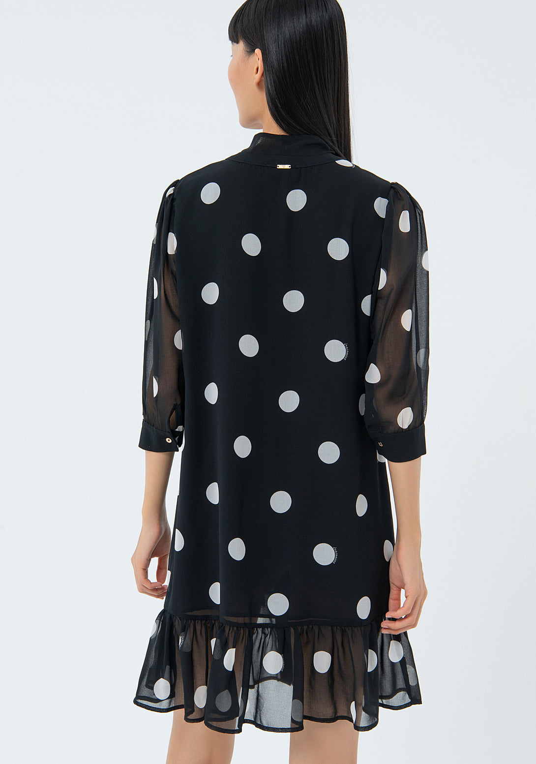 Mini dress A-shape with polka dots pattern Fracomina FS24SD1020W412N4-060-4