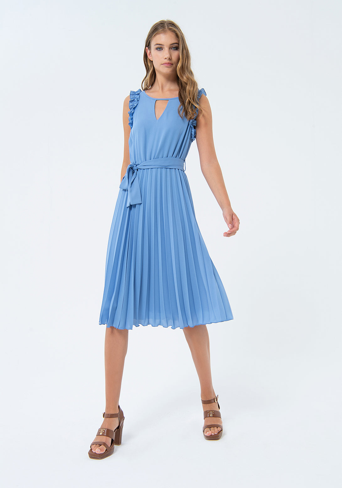 Sleeveless dress middle length with lurex Fracomina FS24SD1022W437O8-252-1