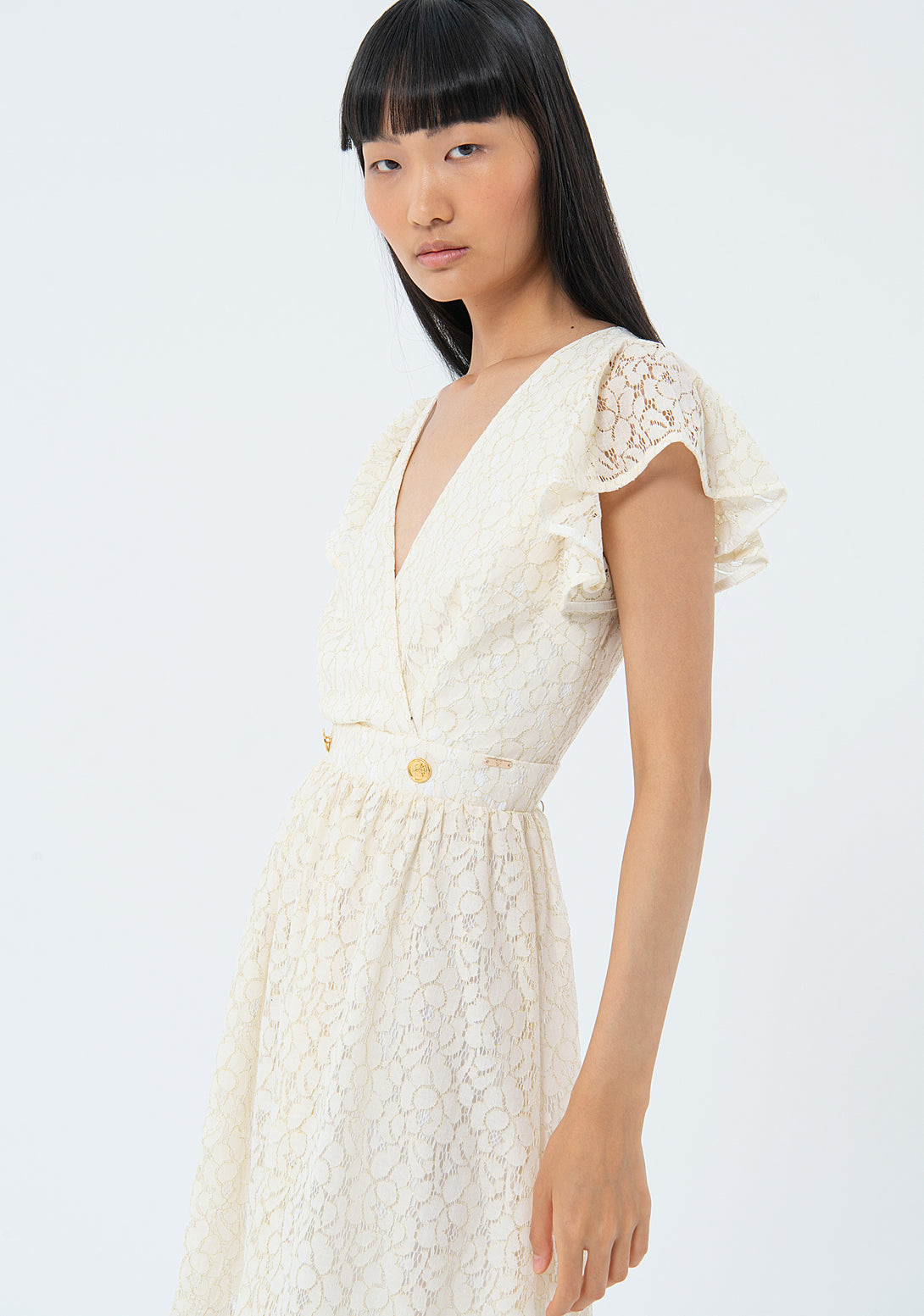 Sleeveless mini dress made in lace Fracomina FS24SD1029W698Q7-278-2