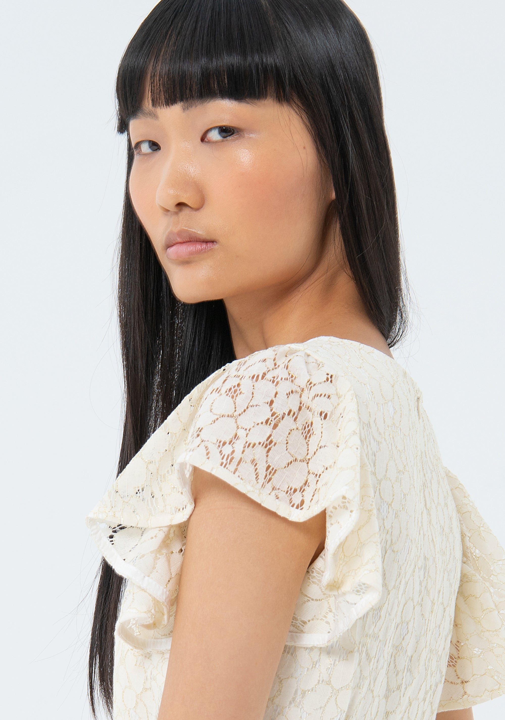 Sleeveless mini dress made in lace Fracomina FS24SD1029W698Q7-278-3