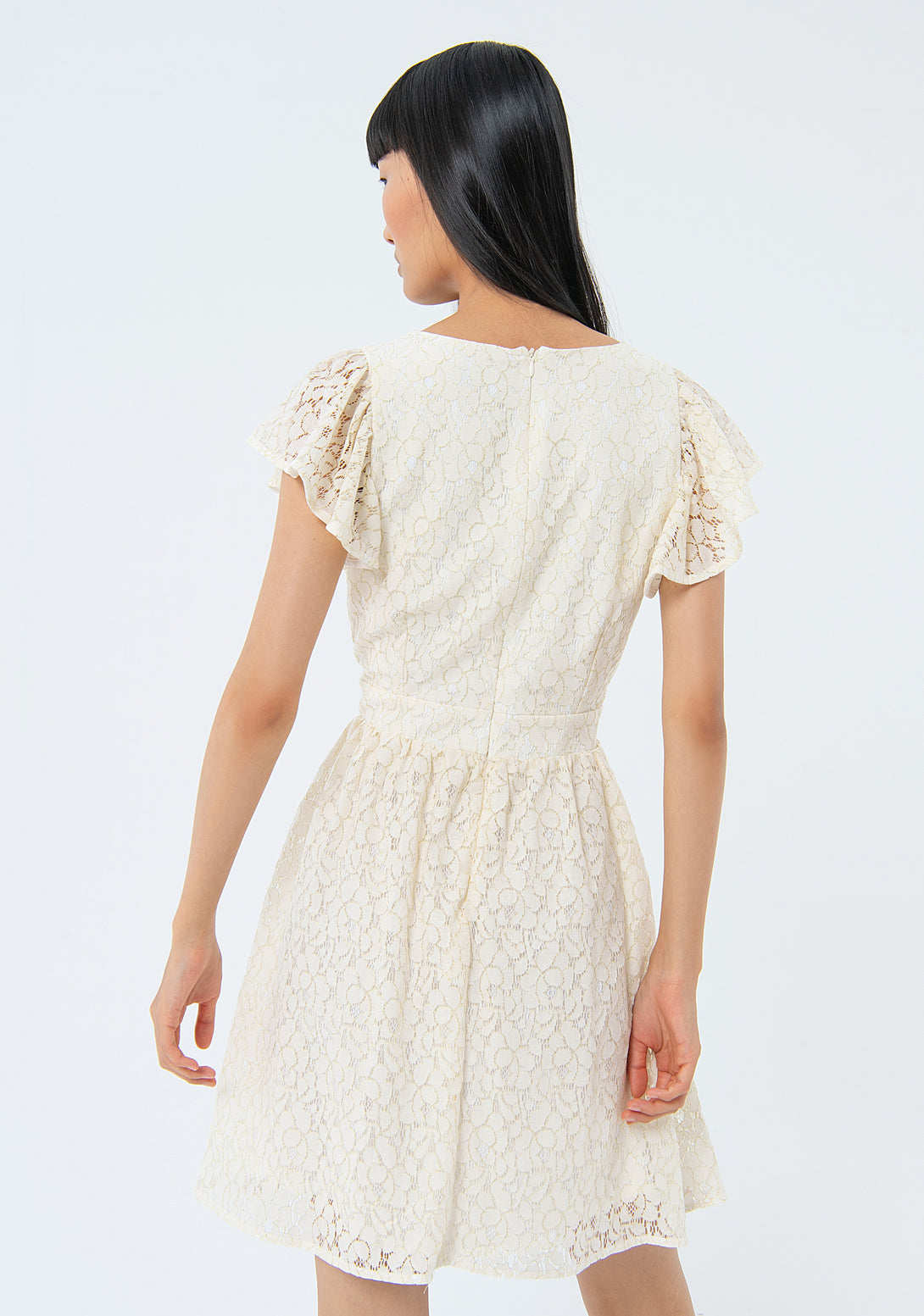 Sleeveless mini dress made in lace Fracomina FS24SD1029W698Q7-278-4