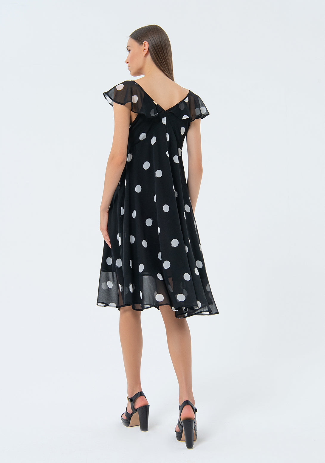 Mini dress straight fit with polka dots pattern Fracomina FS24SD2007W412N4-060-3