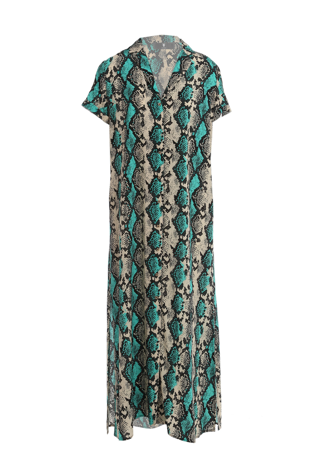 Long dress straight fit with animalier pattern