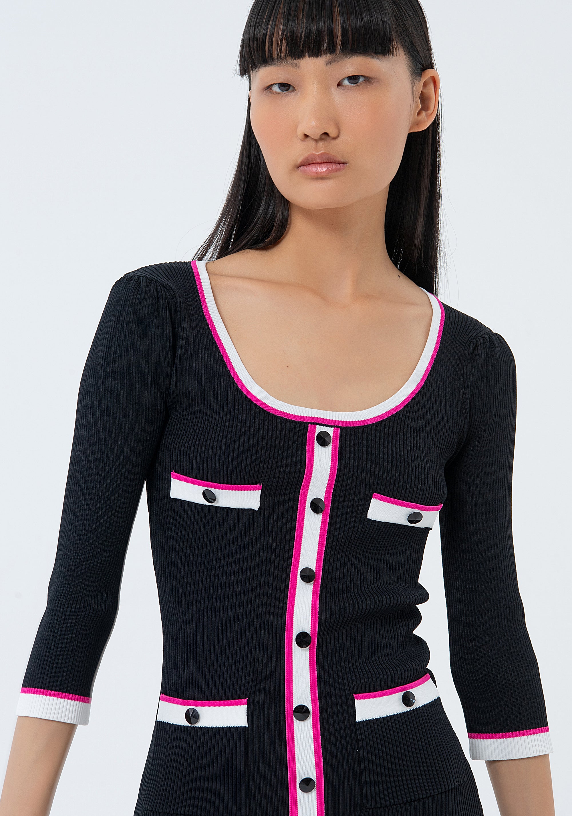 Knitted mini dress Fracomina FS24SD5004K41601-060-2