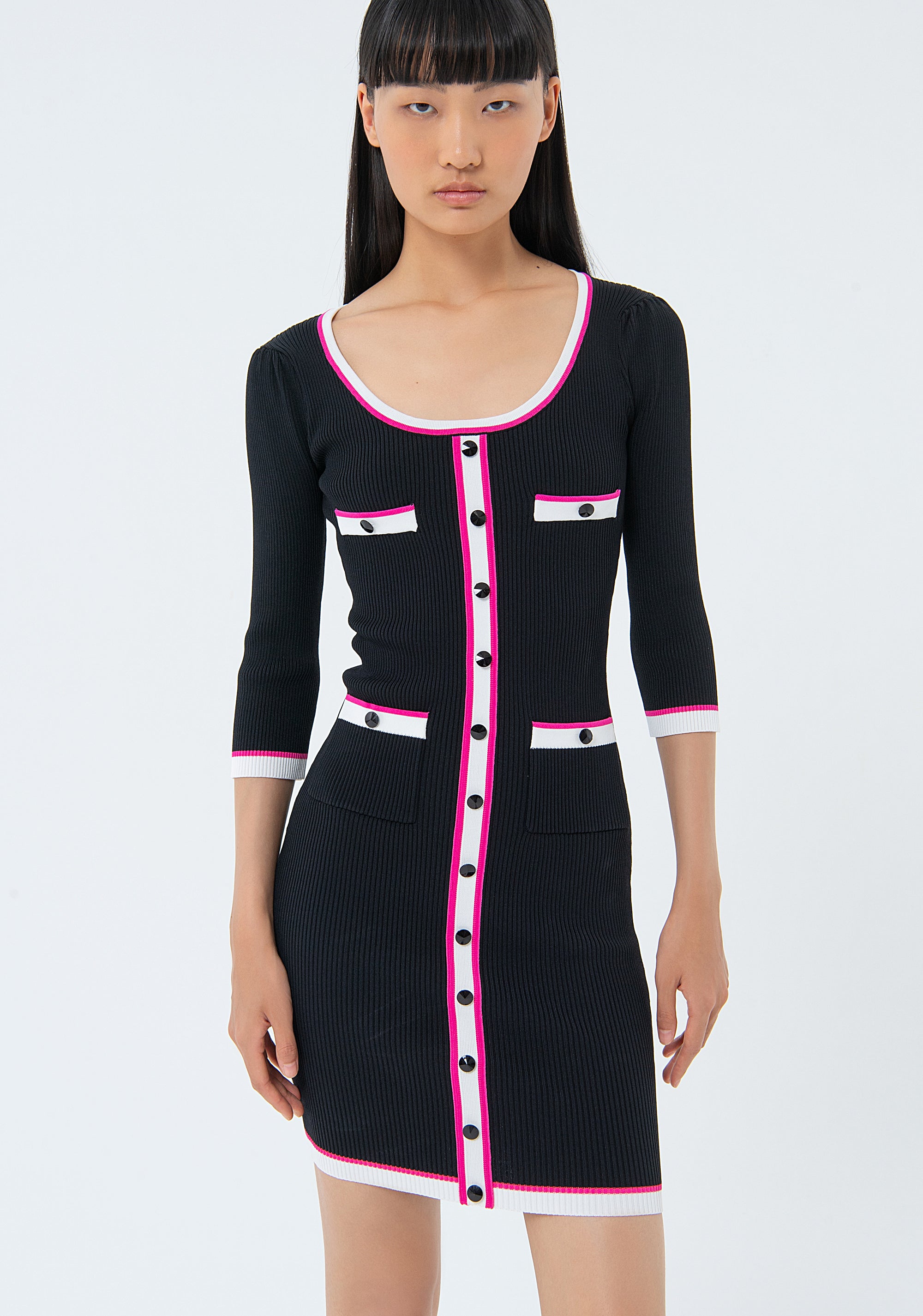 Knitted mini dress Fracomina FS24SD5004K41601-060-3