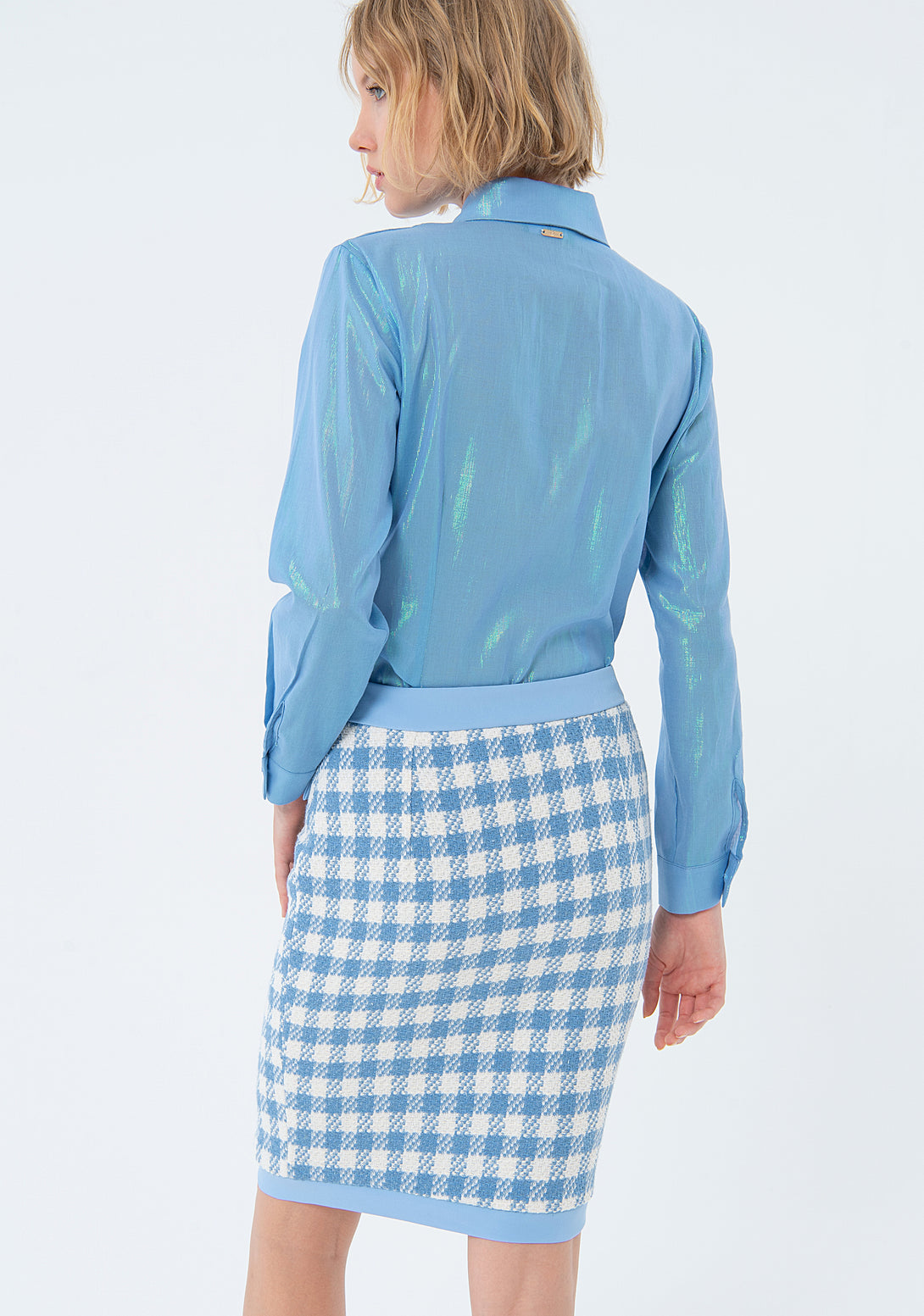 Mini sheath skirt slim fit with jacquard Fracomina FS24SG1002W70101-252-3