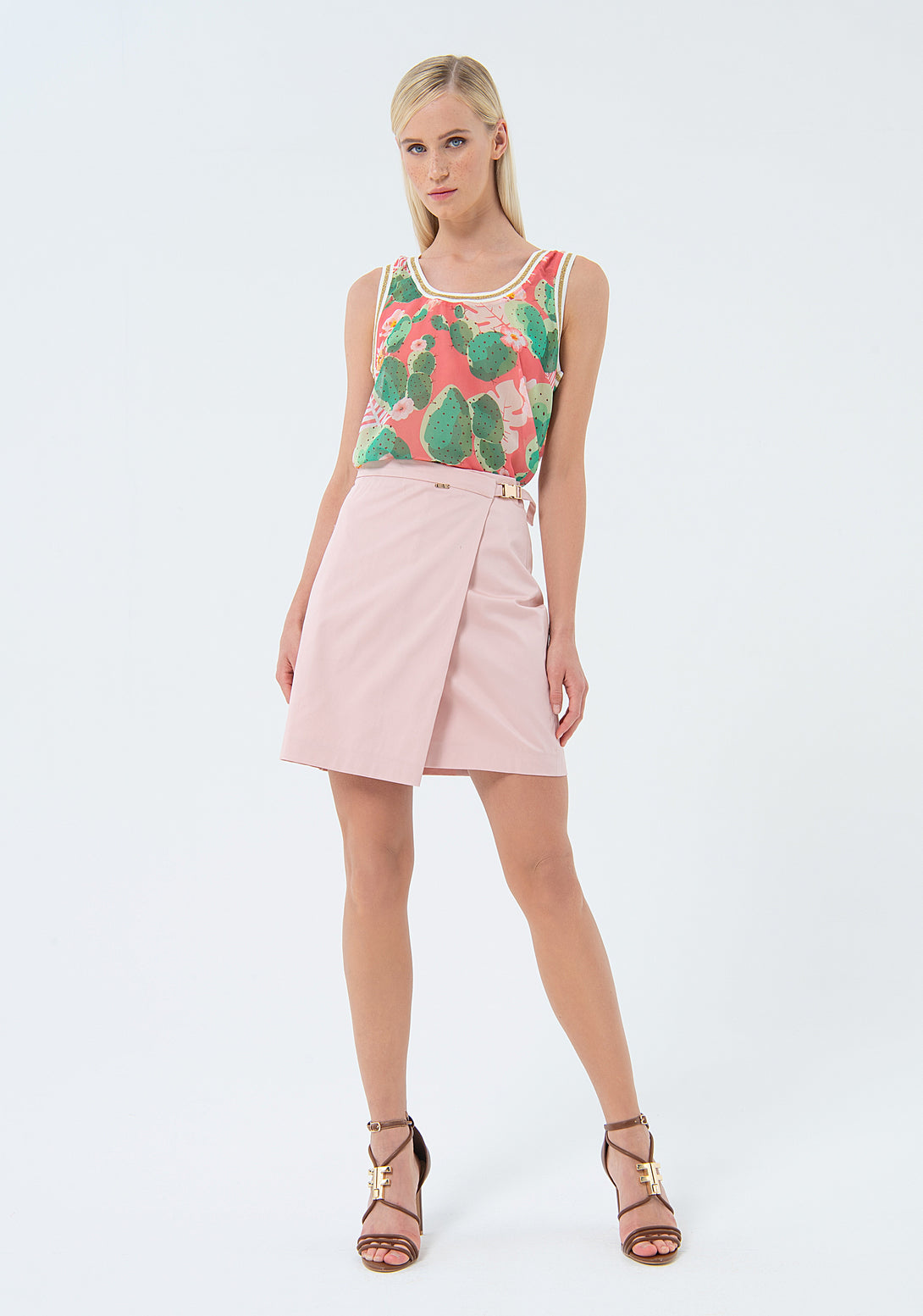 Mini skirt regular fit made in cotton Fracomina FS24SG1005W47201-183-1