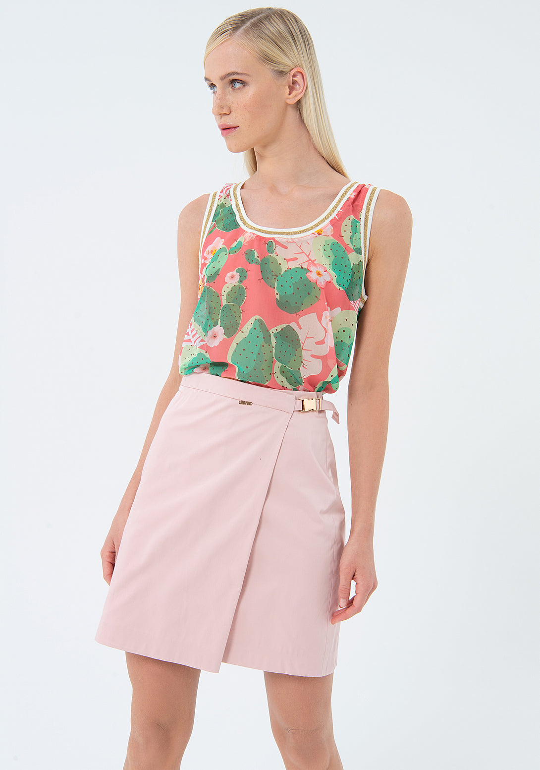 Mini skirt regular fit made in cotton Fracomina FS24SG1005W47201-183-2