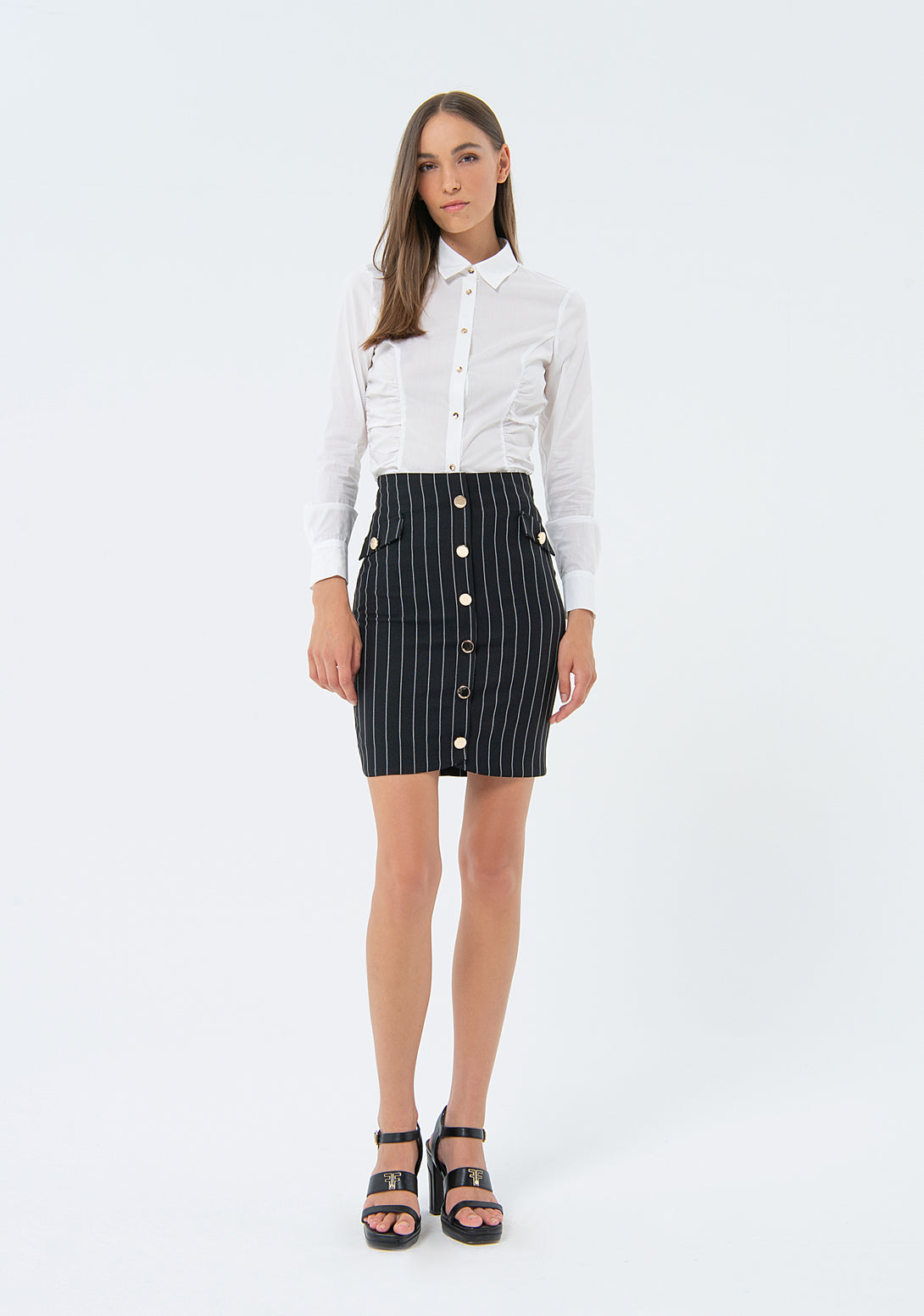 Pinstriped Mini skirt slim fit Fracomina FS24SG1006W47901-060-1