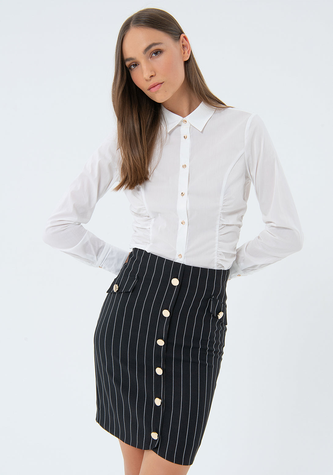 Pinstriped Mini skirt slim fit Fracomina FS24SG1006W47901-060-2