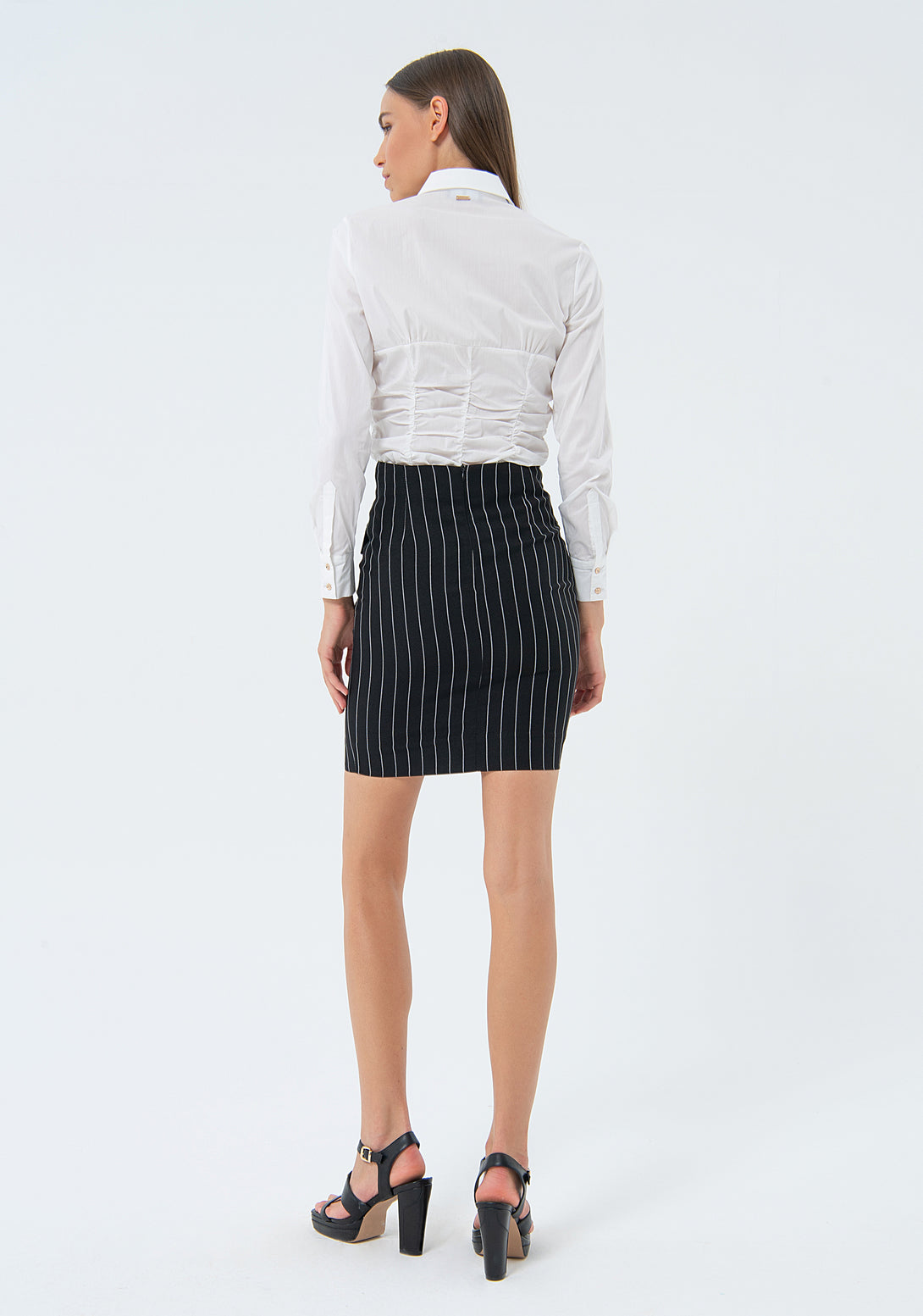 Pinstriped Mini skirt slim fit Fracomina FS24SG1006W47901-060-4