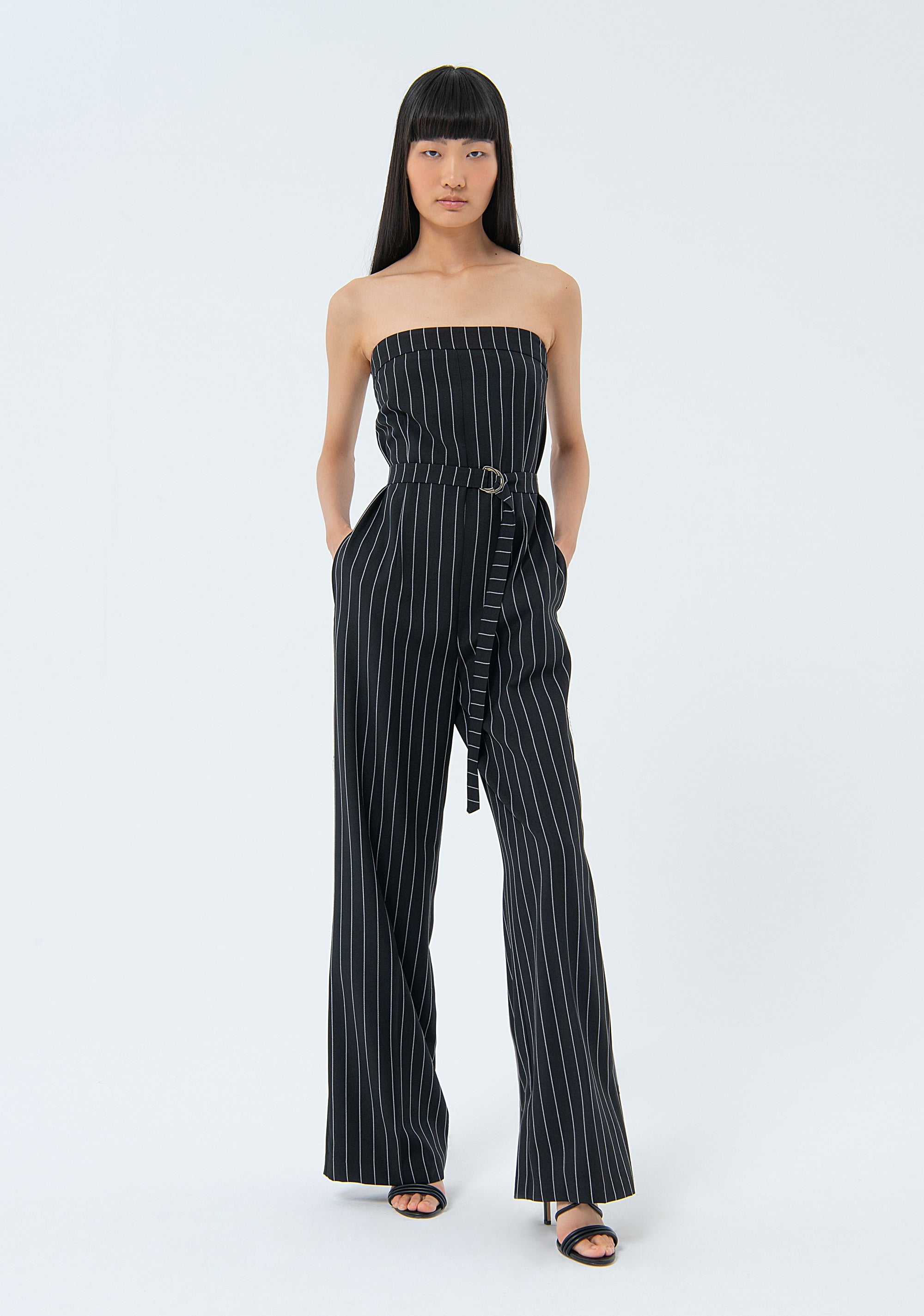 Sleeveless pinstriped overall Fracomina FS24SO2003W47901-060-1