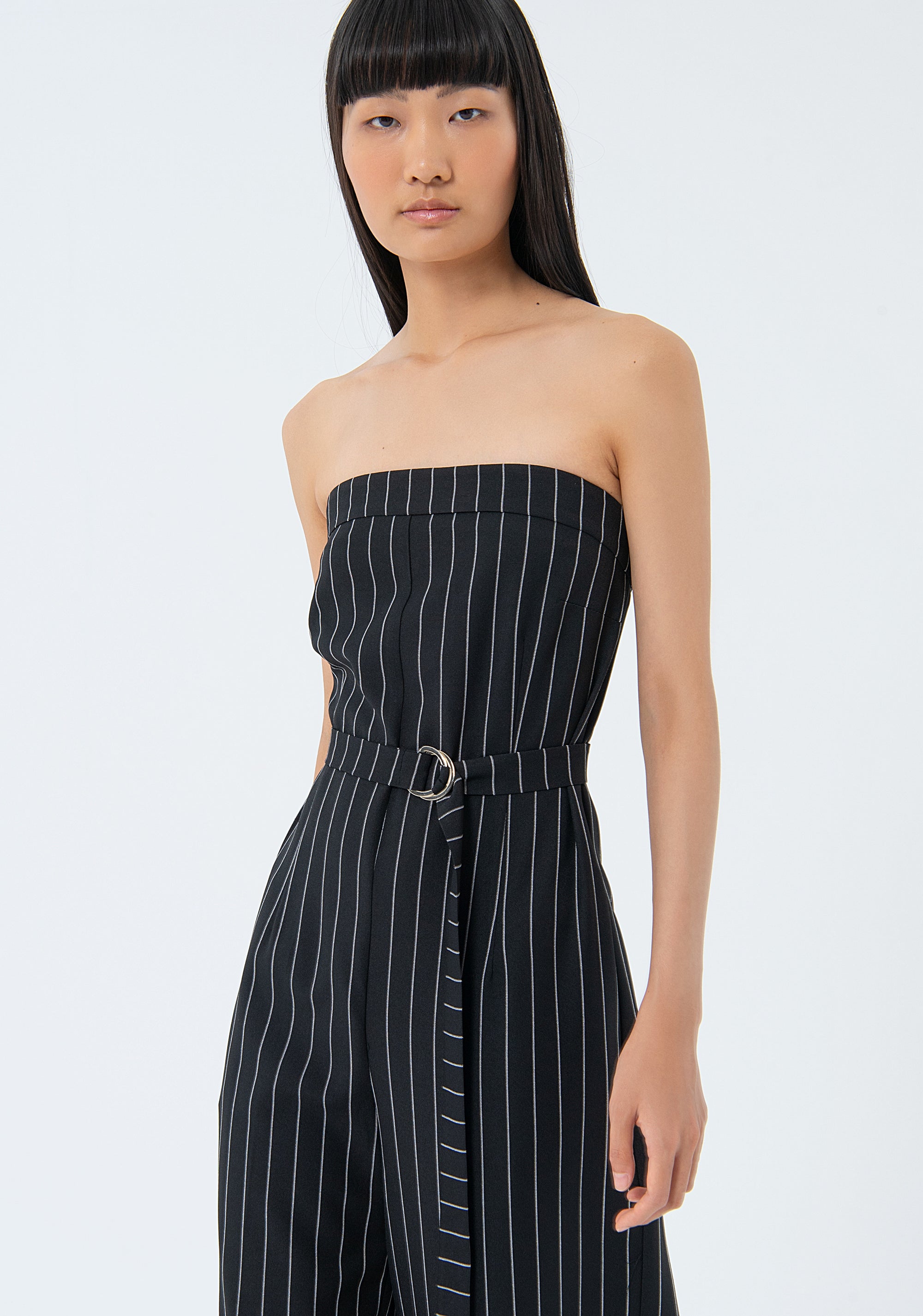 Sleeveless pinstriped overall Fracomina FS24SO2003W47901-060-2