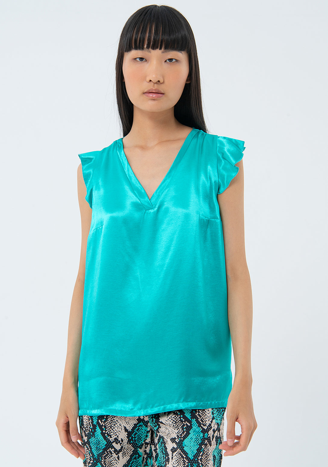 Blouse regular fit made in satin Fracomina FS24ST1003W45101-268-1