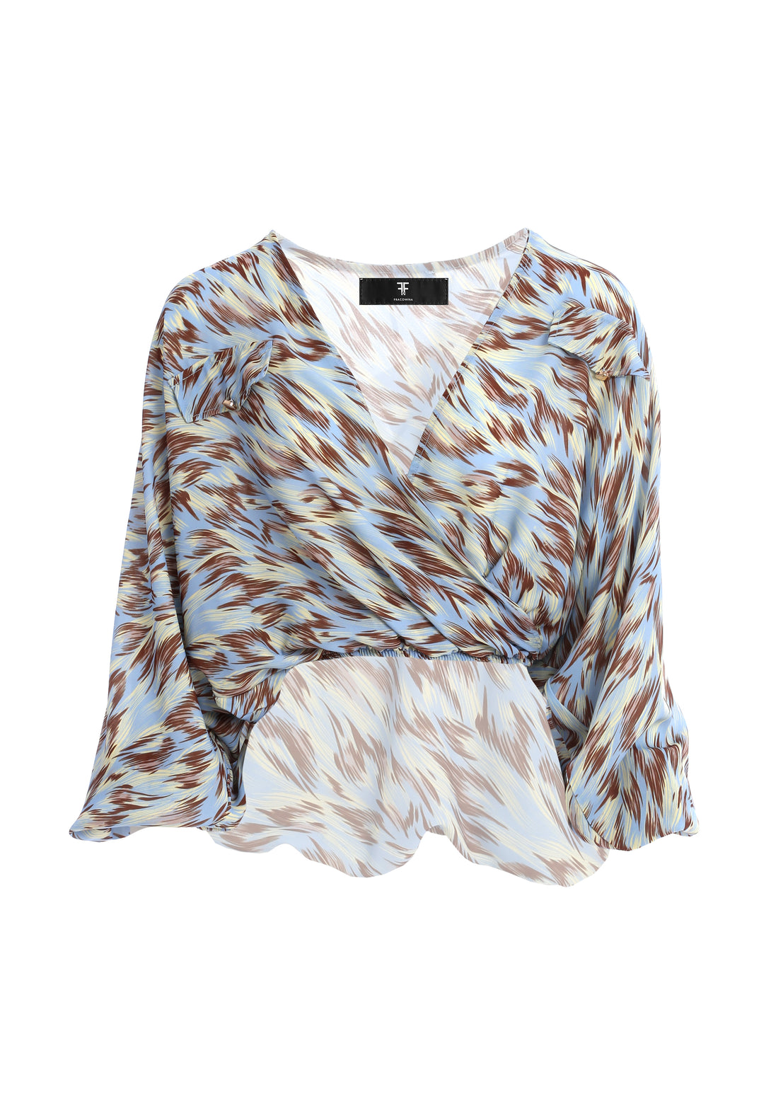 Blouse cropped with animalier pattern