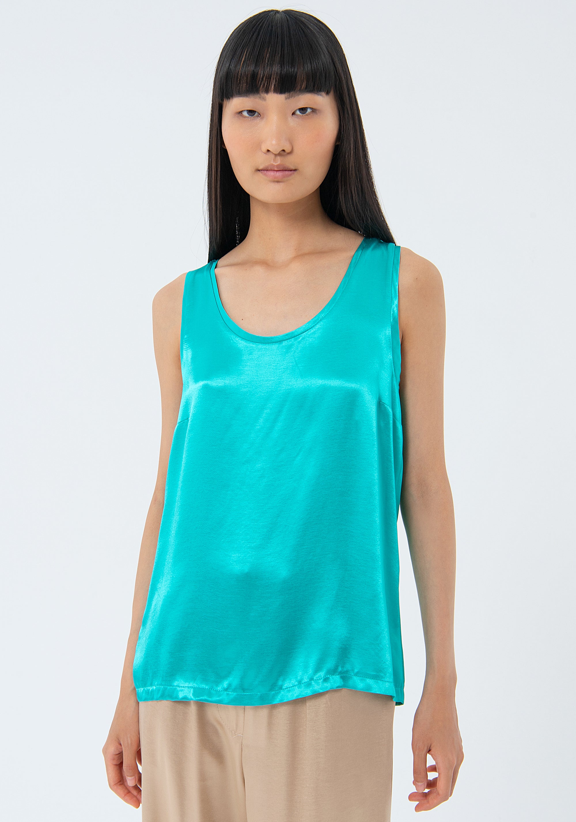 Tank top made in satin Fracomina FS24ST2004W45101-268-1