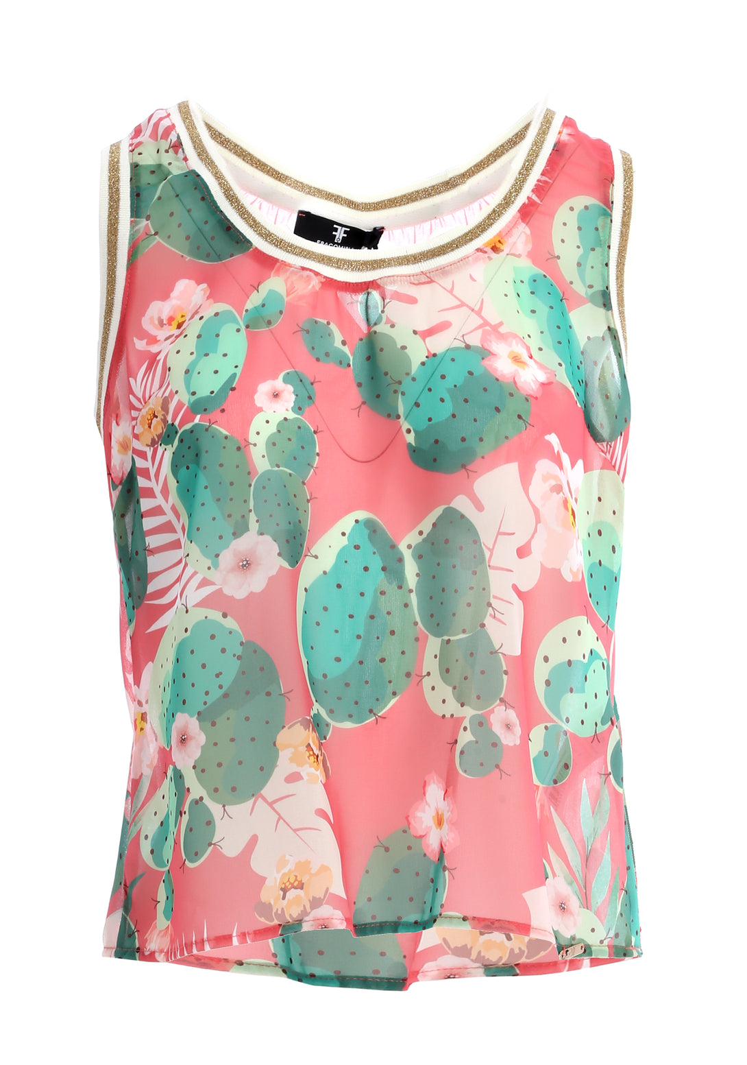 Tank top with flowery pattern