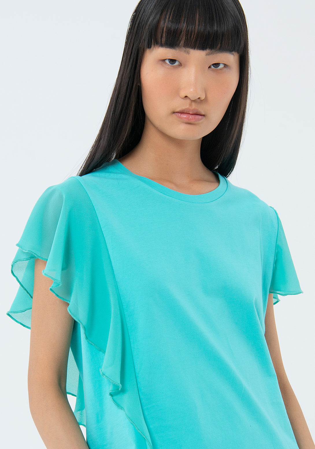 T-shirt over fit made in jersey with ruffles Fracomina FS24ST3006J40001-268-3