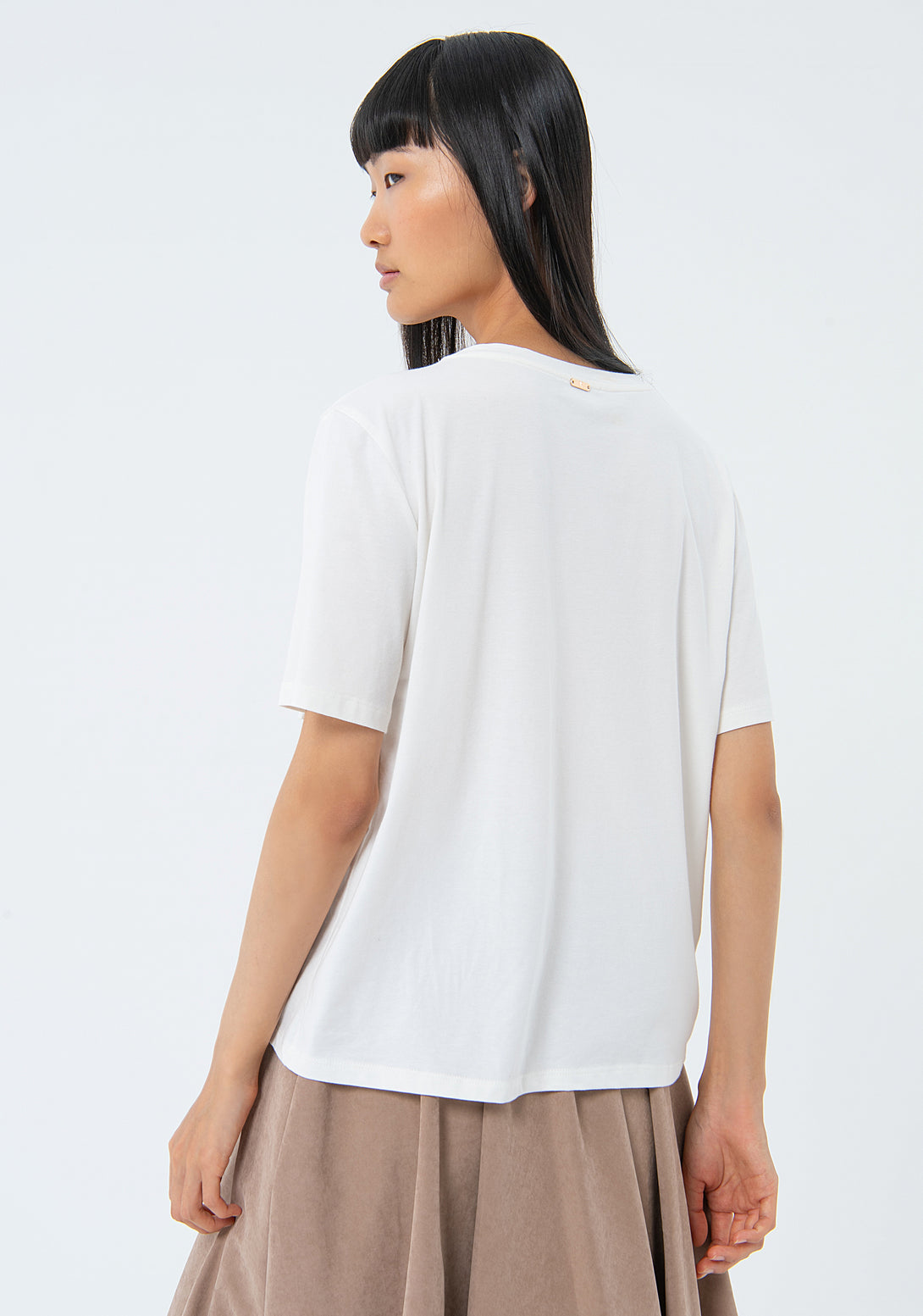 T-shirt over fit made in jersey with fringes on the front Fracomina FS24ST3010J40109-278-3