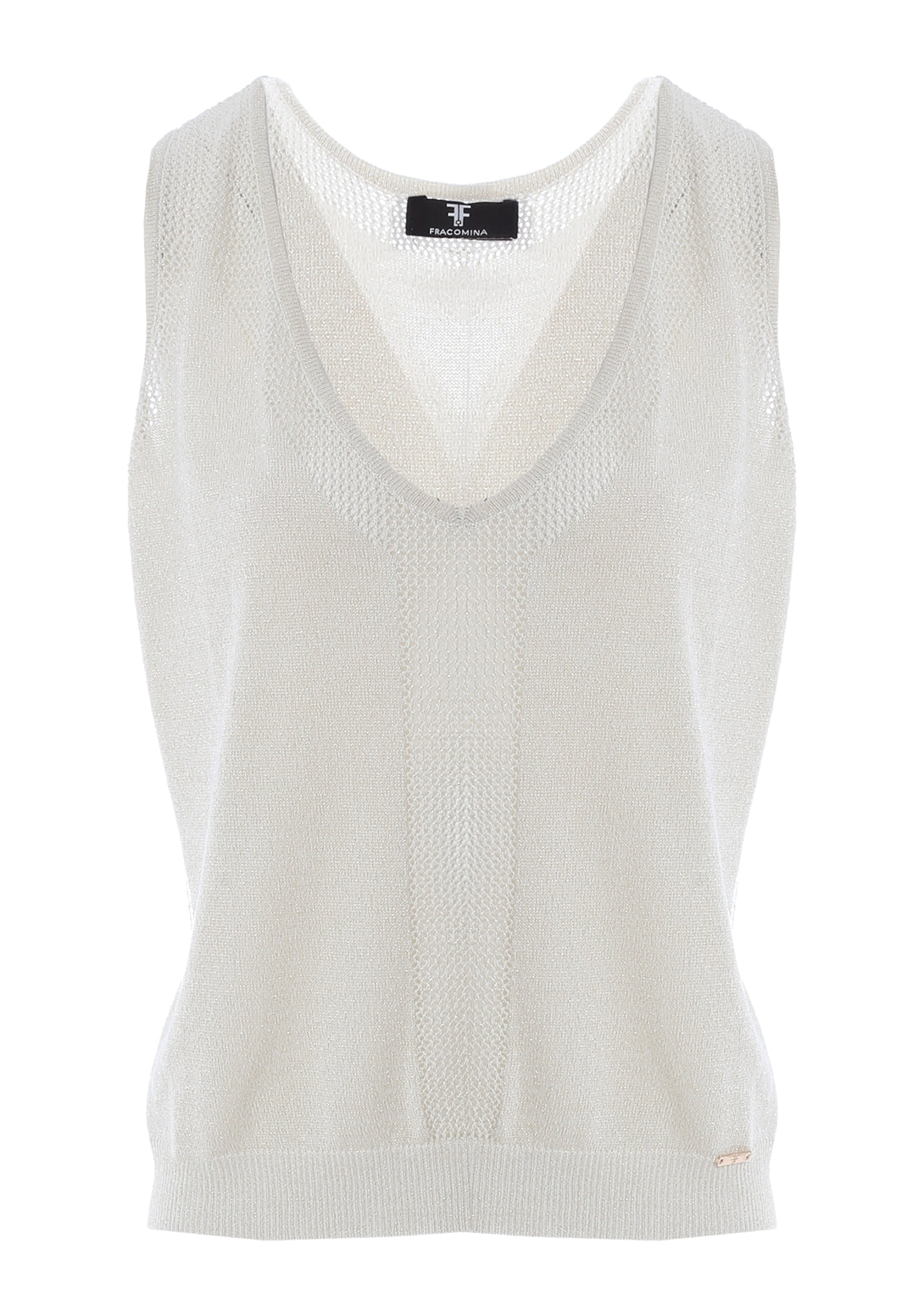 Knitted tank top with openwork