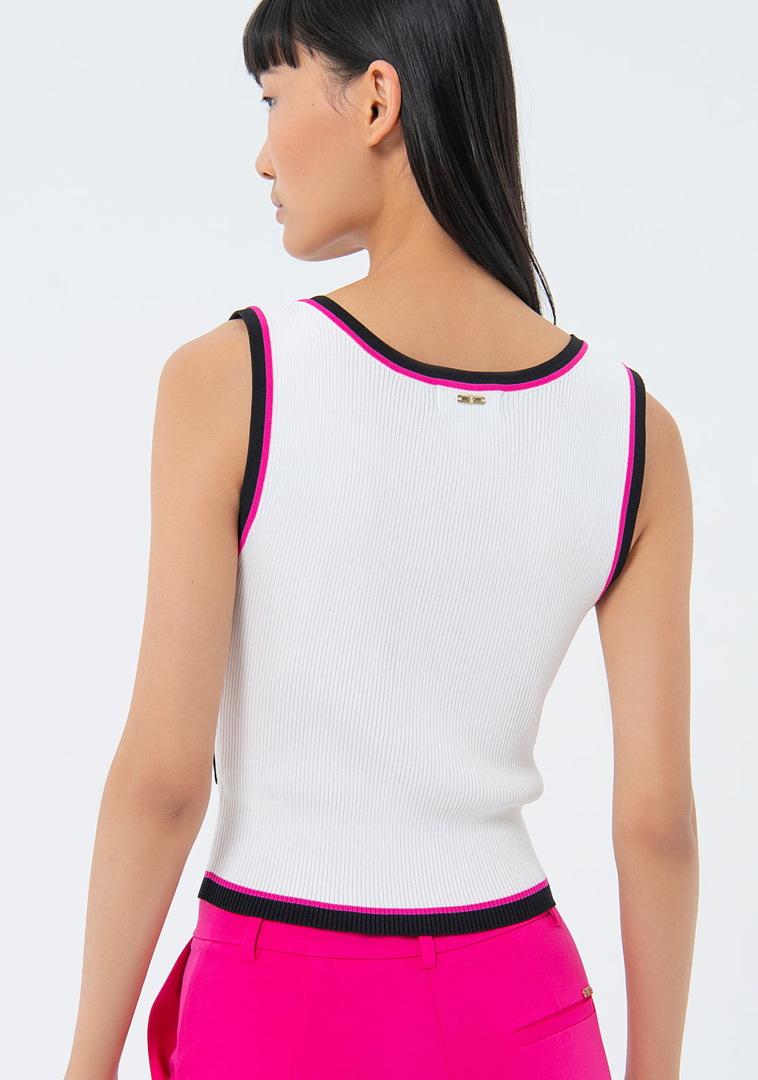 Knitted tank top with ribs Fracomina FS24ST4007K41601-324-4