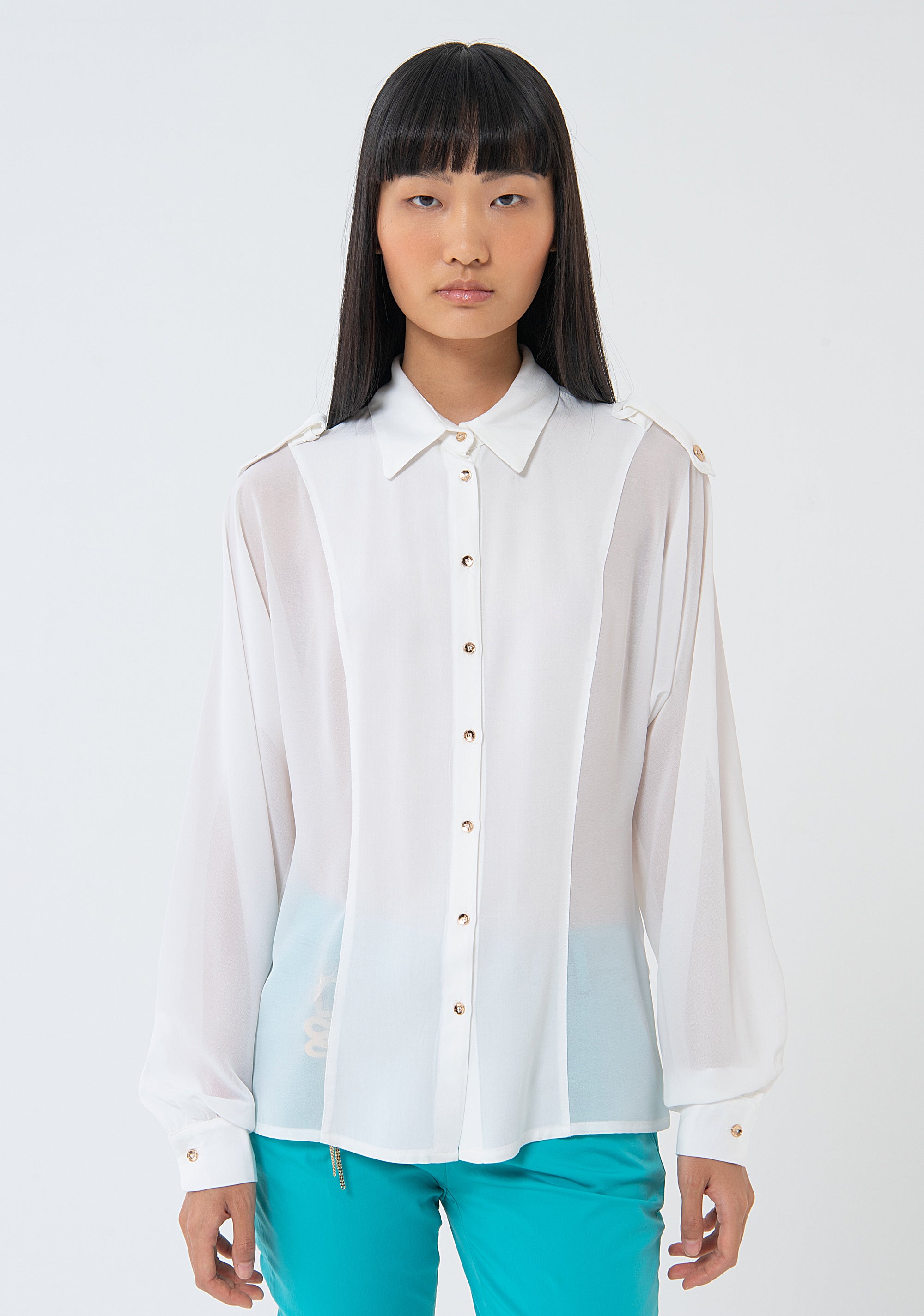 Shirt regular fit with transparent details Fracomina FS24ST6002W56601-472-1