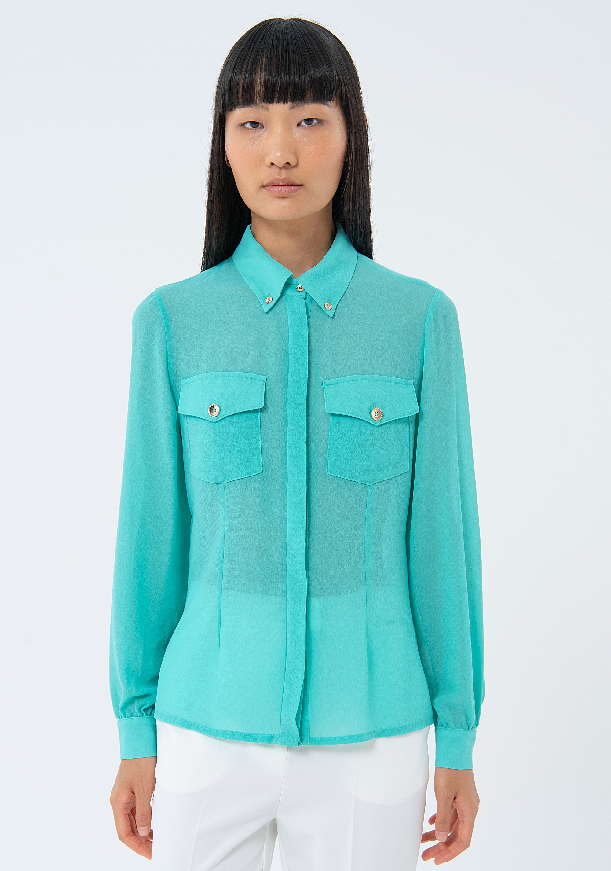 Shirt regular fit made in georgette Fracomina FS24ST6004W41201-268-1