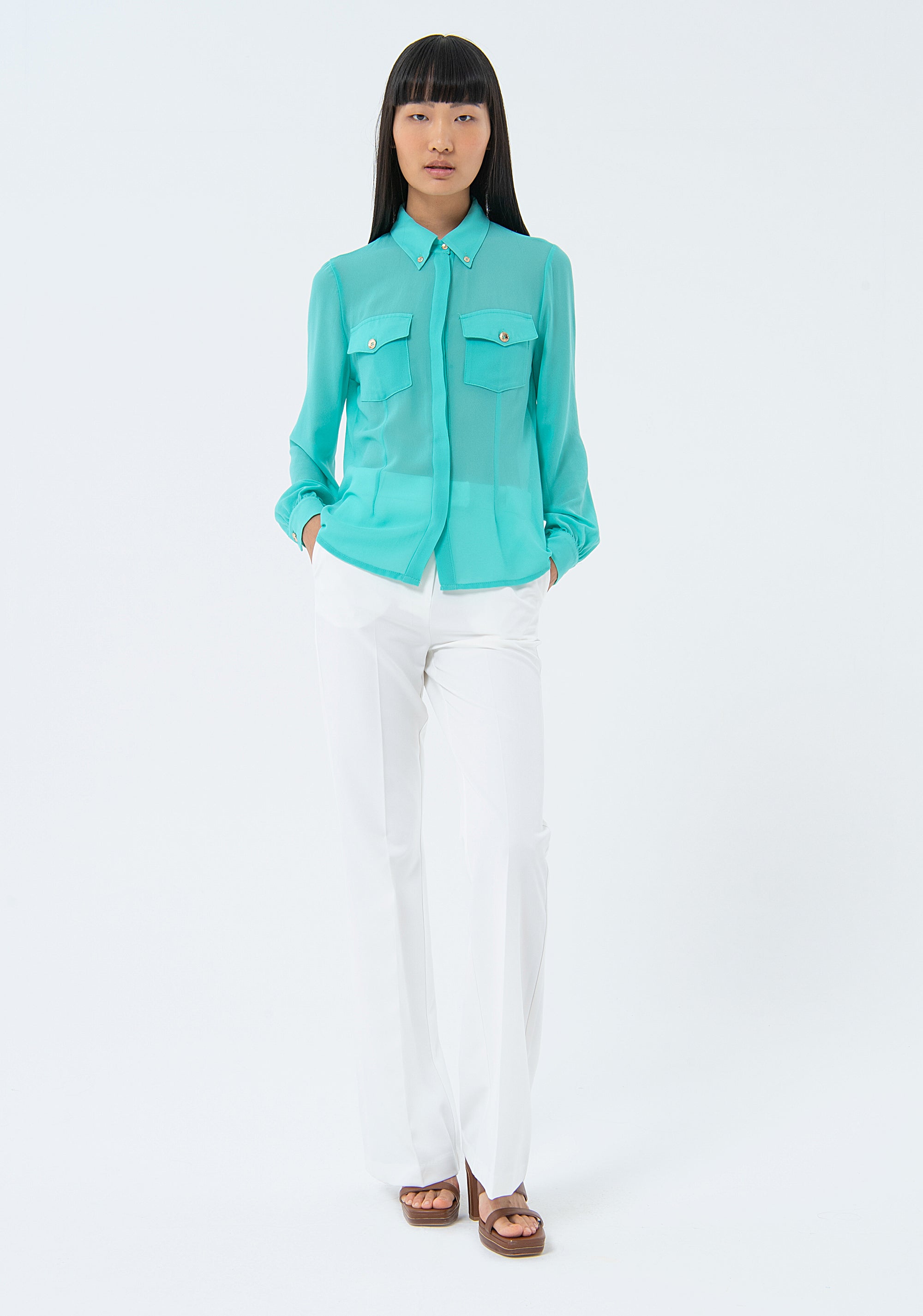Shirt regular fit made in georgette Fracomina FS24ST6004W41201-268-3