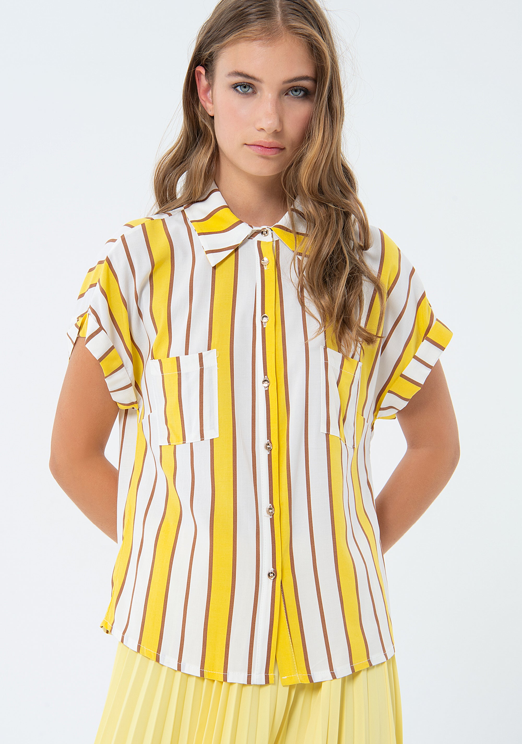 Shirt over fit with stripes Fracomina FS24ST6007W620N8-Q88-1