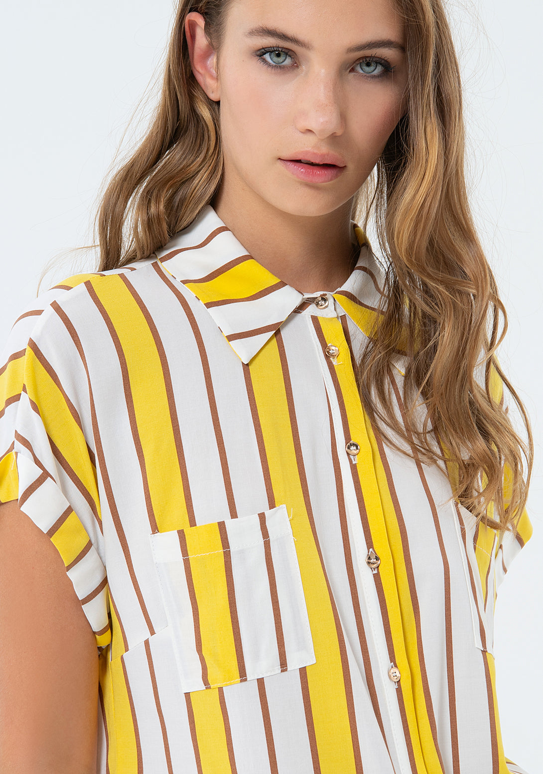 Shirt over fit with stripes Fracomina FS24ST6007W620N8-Q88-2