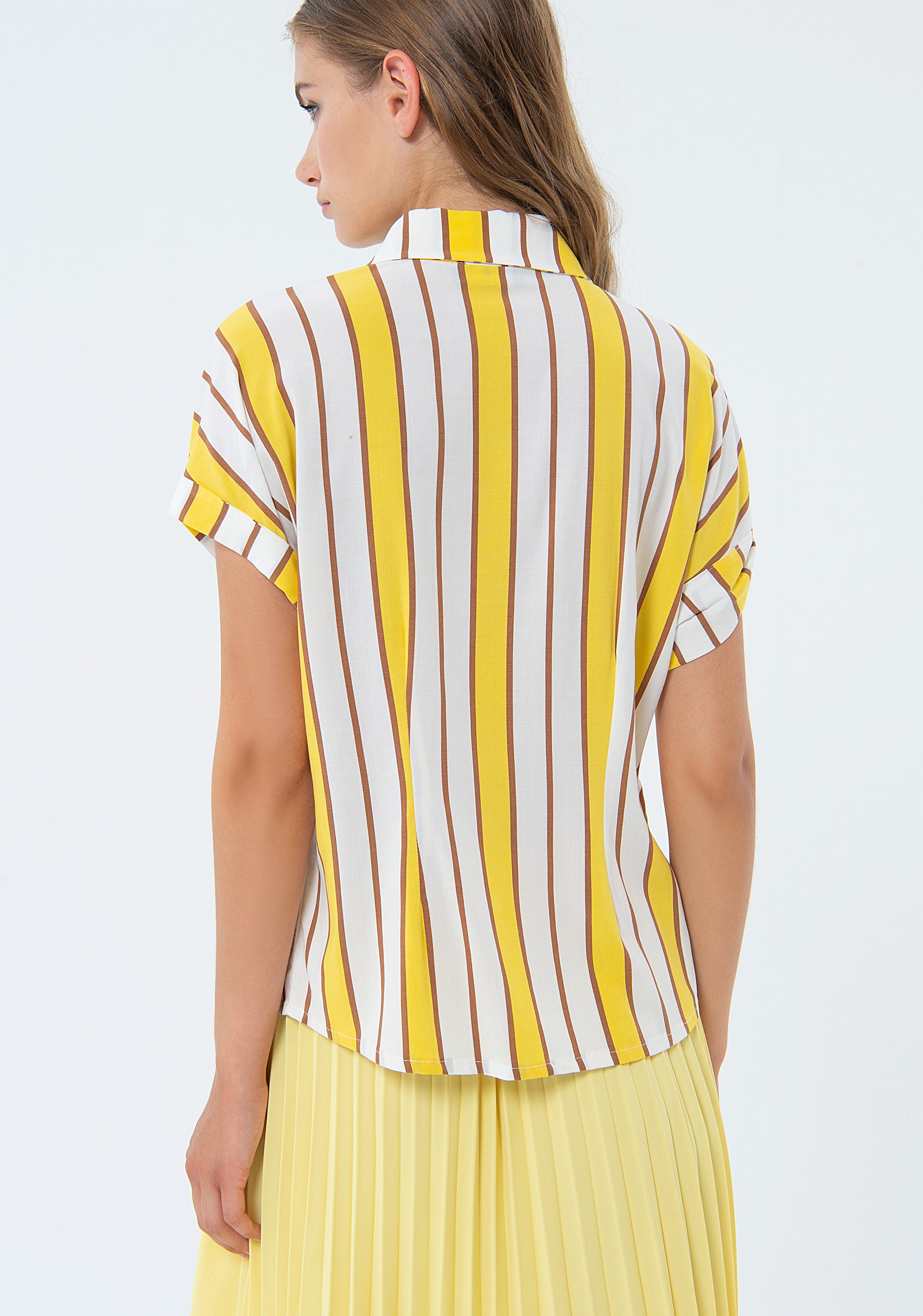 Shirt over fit with stripes Fracomina FS24ST6007W620N8-Q88-3