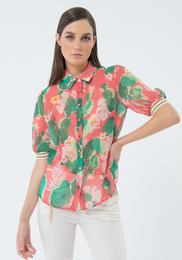 Shirt regular fit with flowery pattern Fracomina FS24ST6010W412N4-S45-1