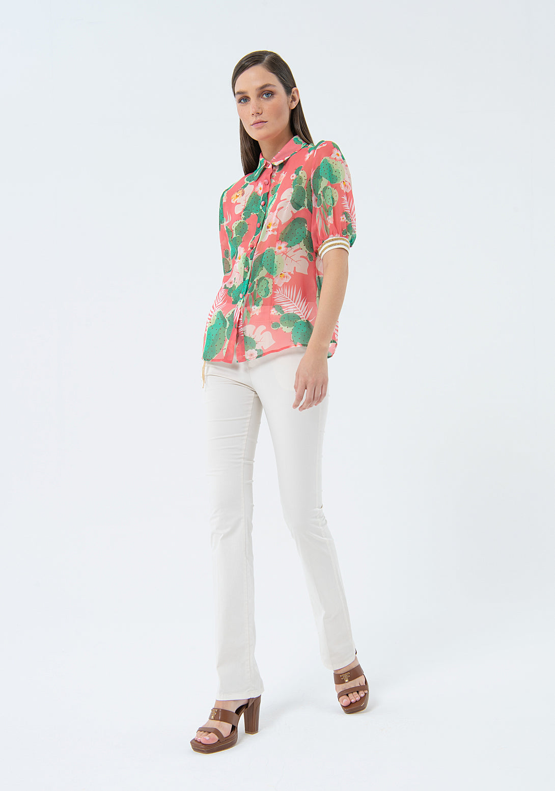 Shirt regular fit with flowery pattern Fracomina FS24ST6010W412N4-S45-2