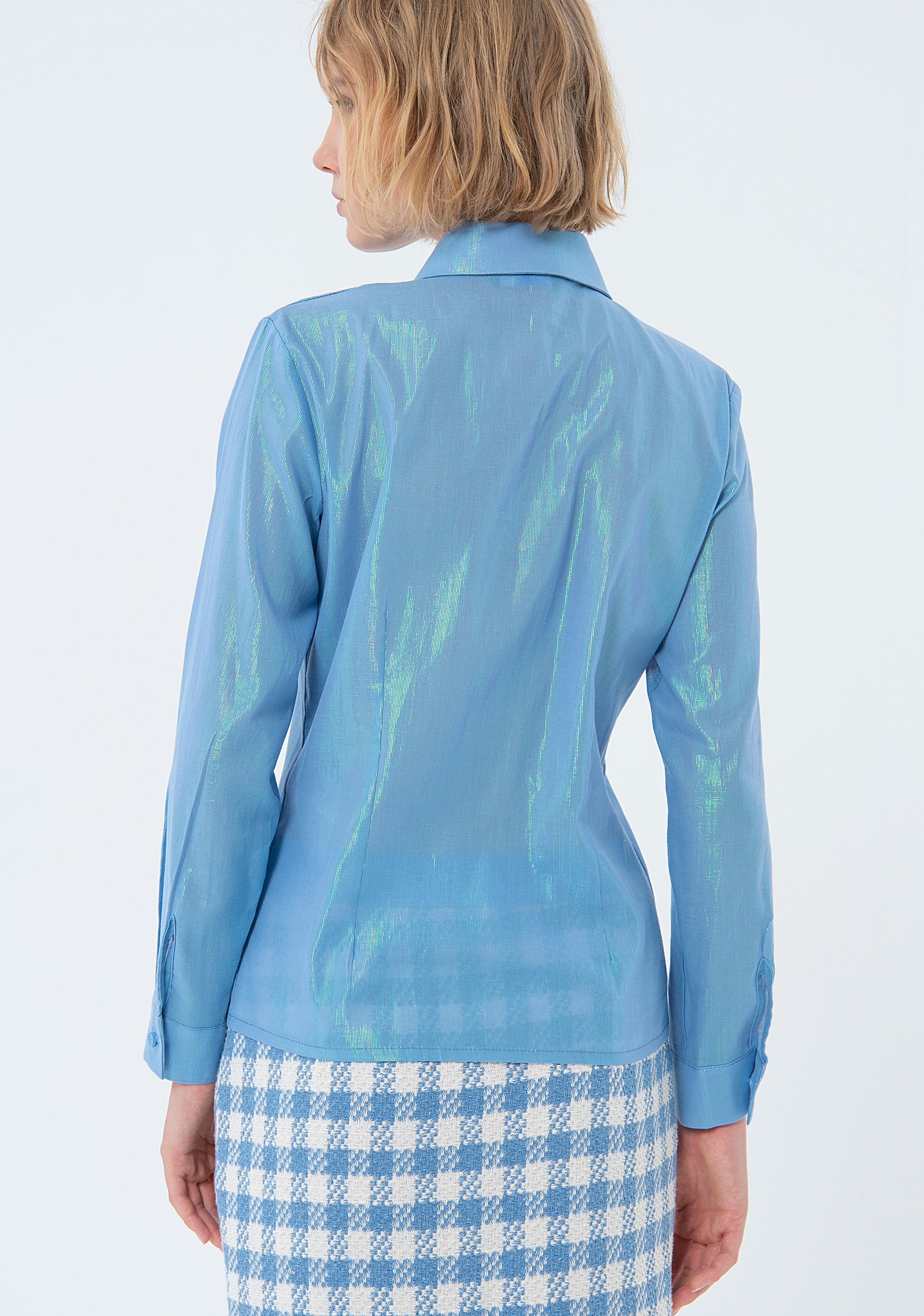 Shirt regular fit made in shimmering fabric Fracomina FS24ST6013W437O8-252-3_0ef4cf78-4bdd-43fe-9a44-bbcc4133d7a9