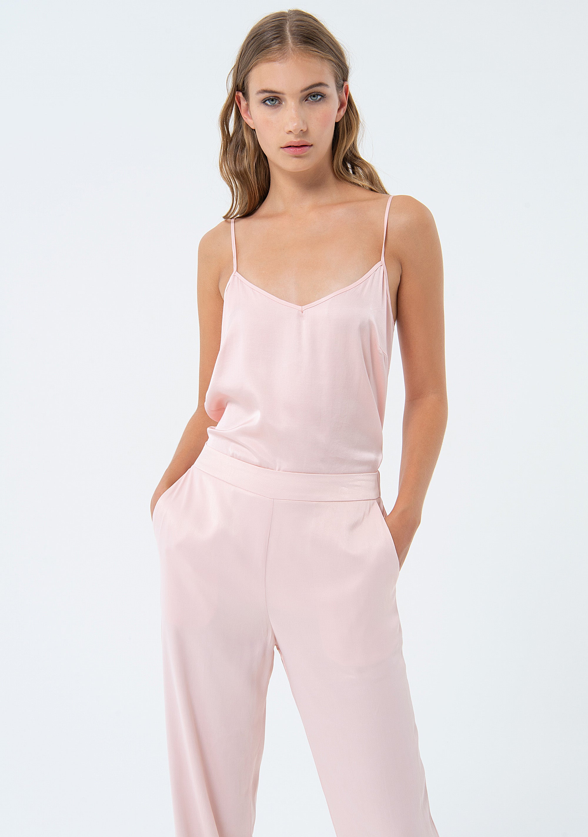 Palazzo pant flare made in satin Fracomina FS24SV3004W65101-183-2