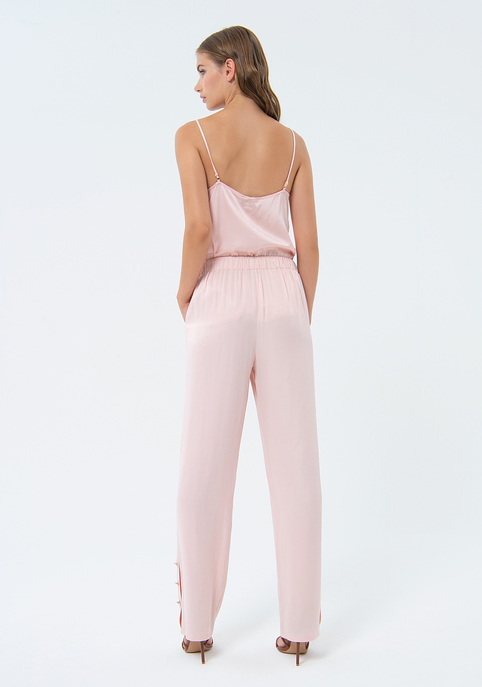 Palazzo pant flare made in satin Fracomina FS24SV3004W65101-183-4_920d9d76-b972-49b5-a5da-1320ccbb7158