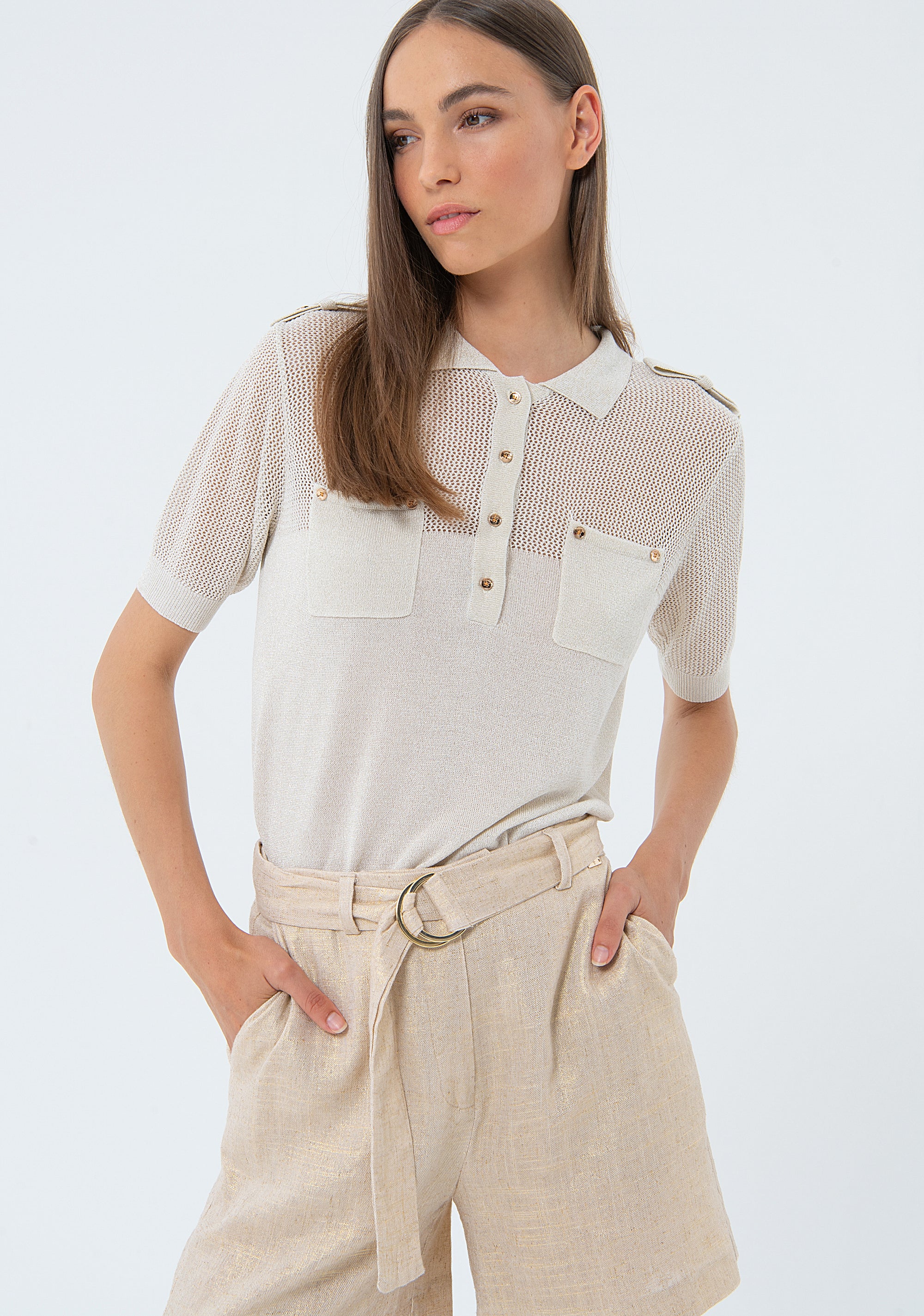 Short pant regular fit with linen Fracomina FS24SV6002W70301-150-2