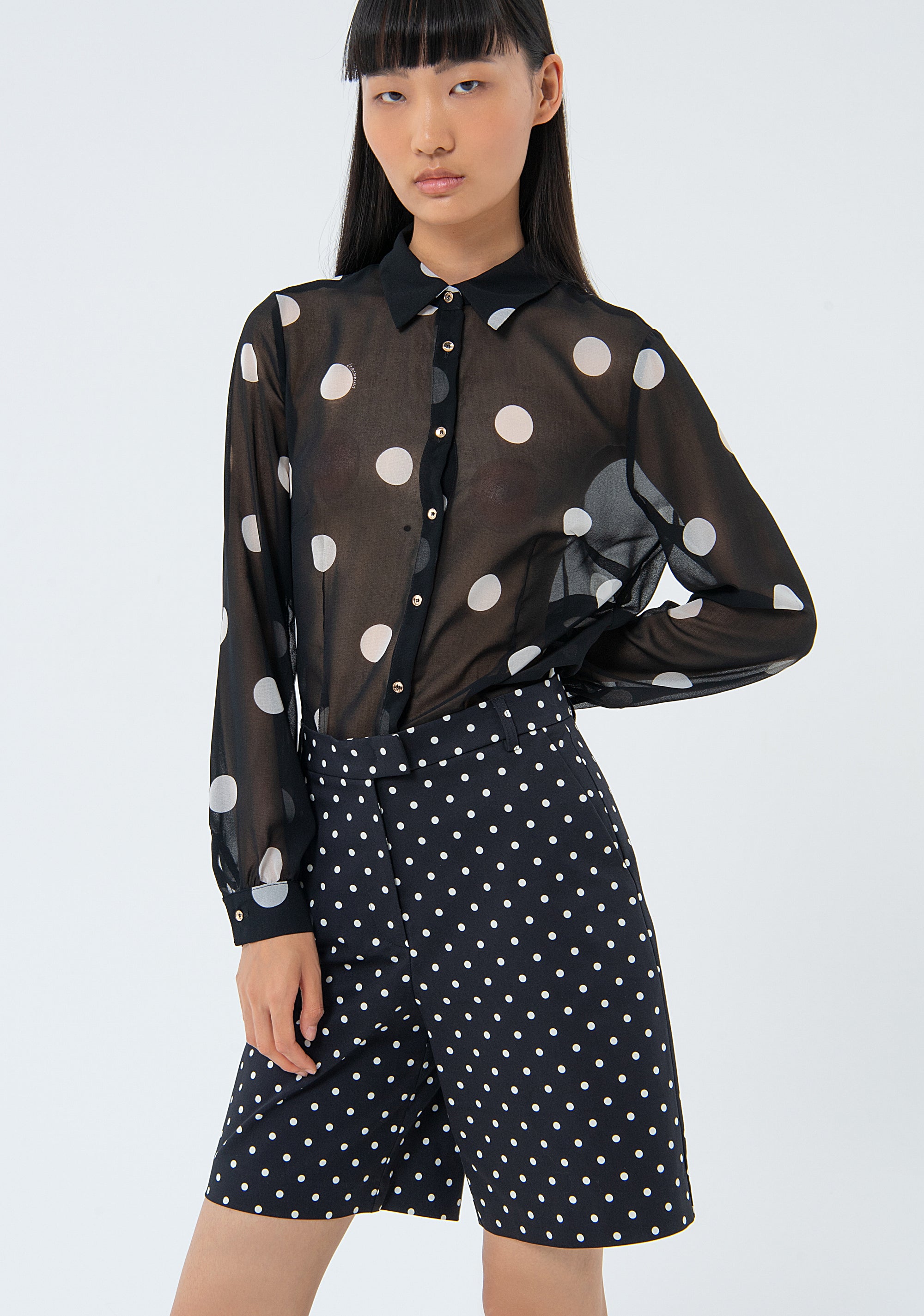 Bermuda regular fit with polka dots pattern Fracomina FS24SV6019W523N4-060-2