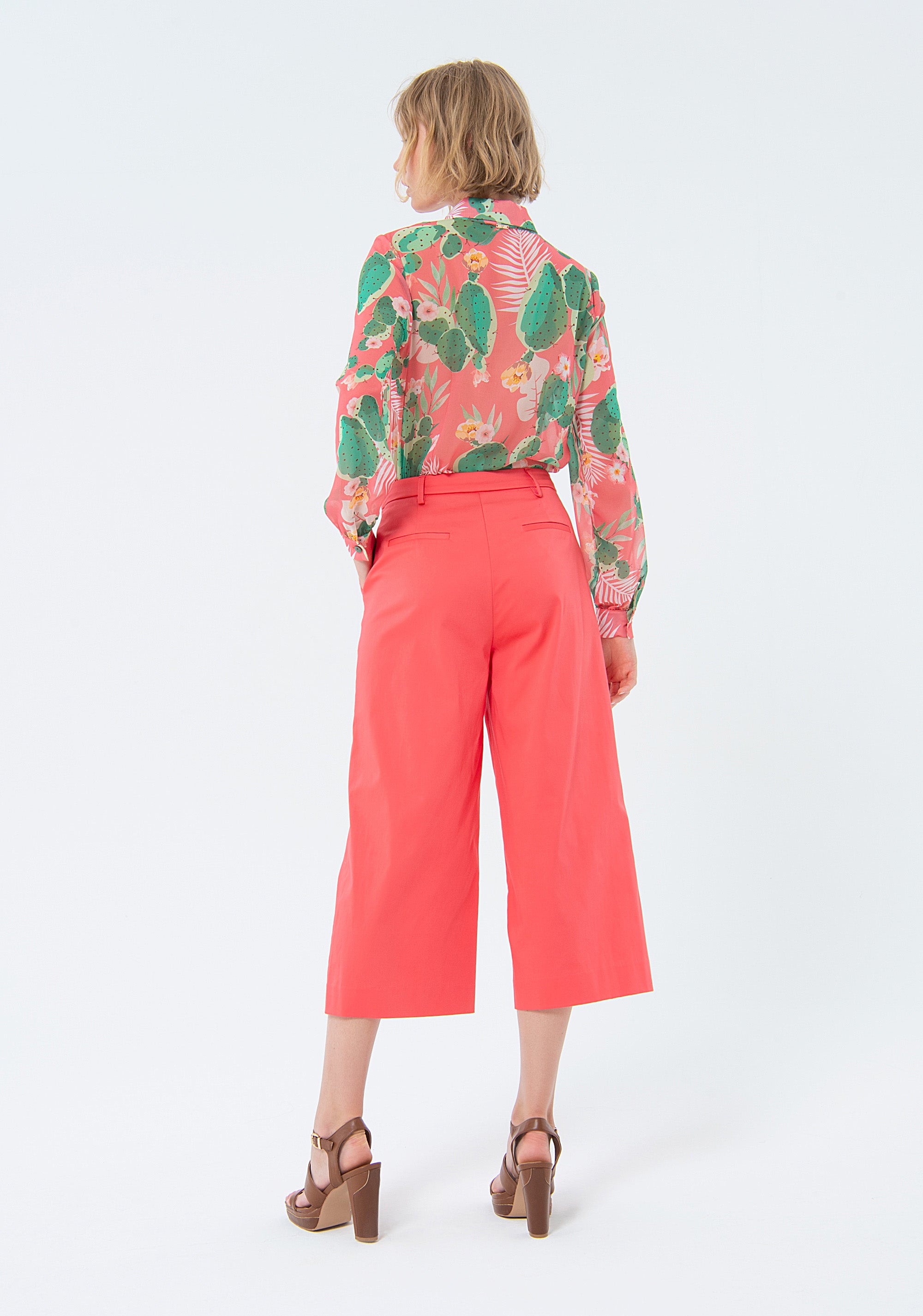 Culotte pant cropped made in cotton Fracomina FS24SV9002W47201-107-4