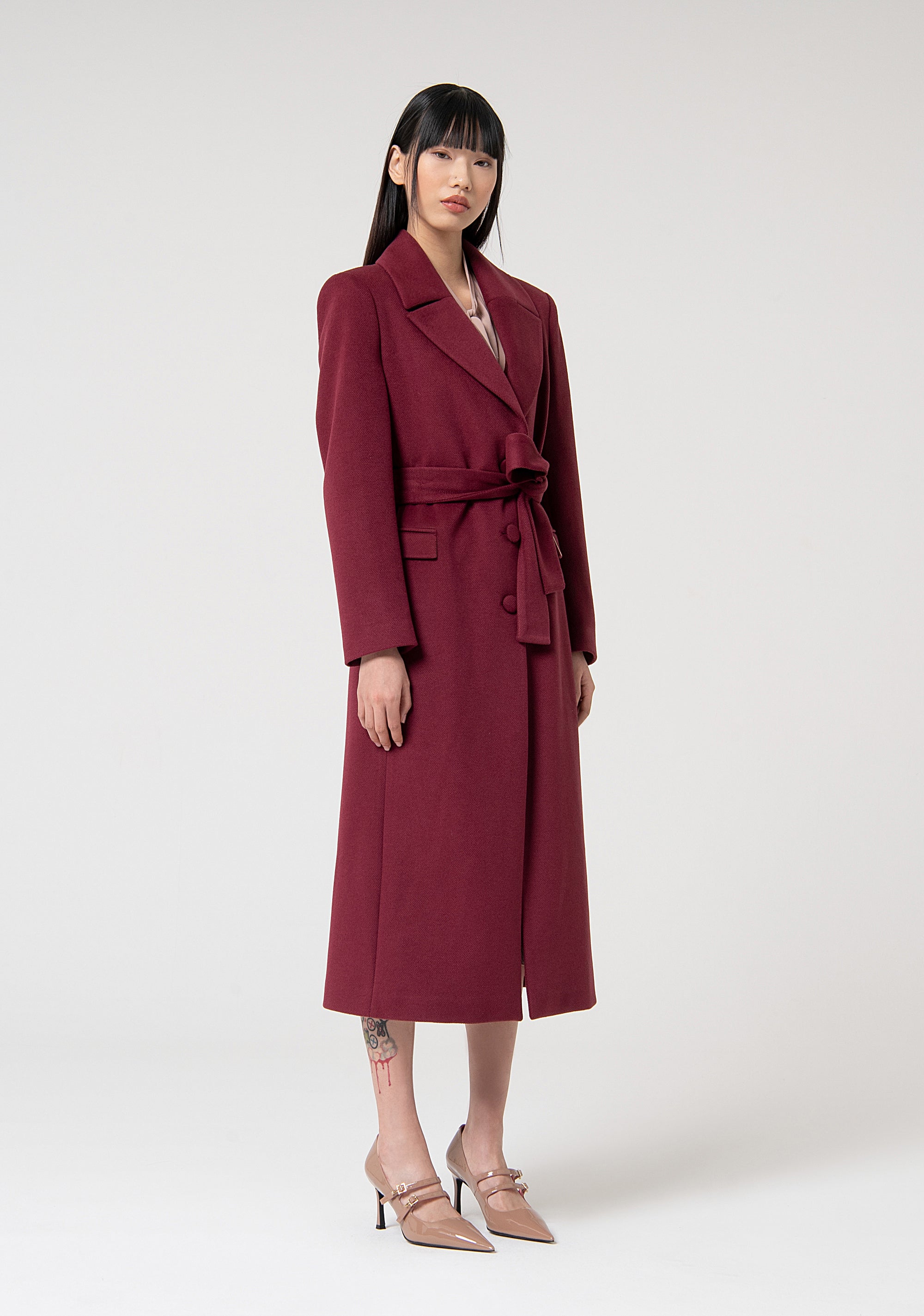 Long coat regular fit single breasted Fracomina FS24WC1003W48601-087-3_36232ff6-239a-4220-b15e-a73a56d5a4cd