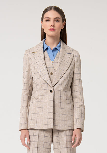 Blazer jacket regular fit single breasted with square