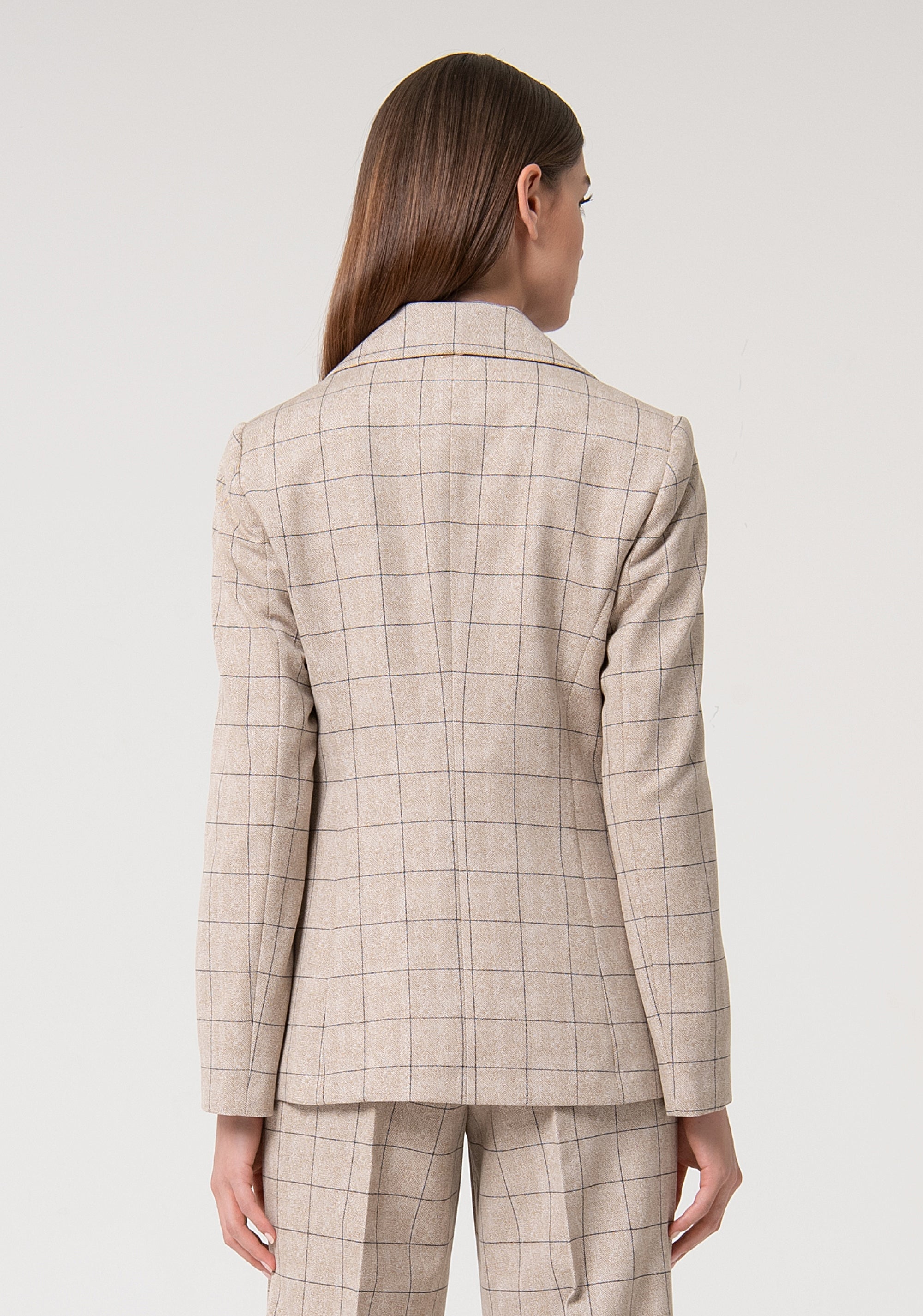 Blazer jacket regular fit single breasted with square pattern Fracomina FS24WJ2009W757N4-050-4